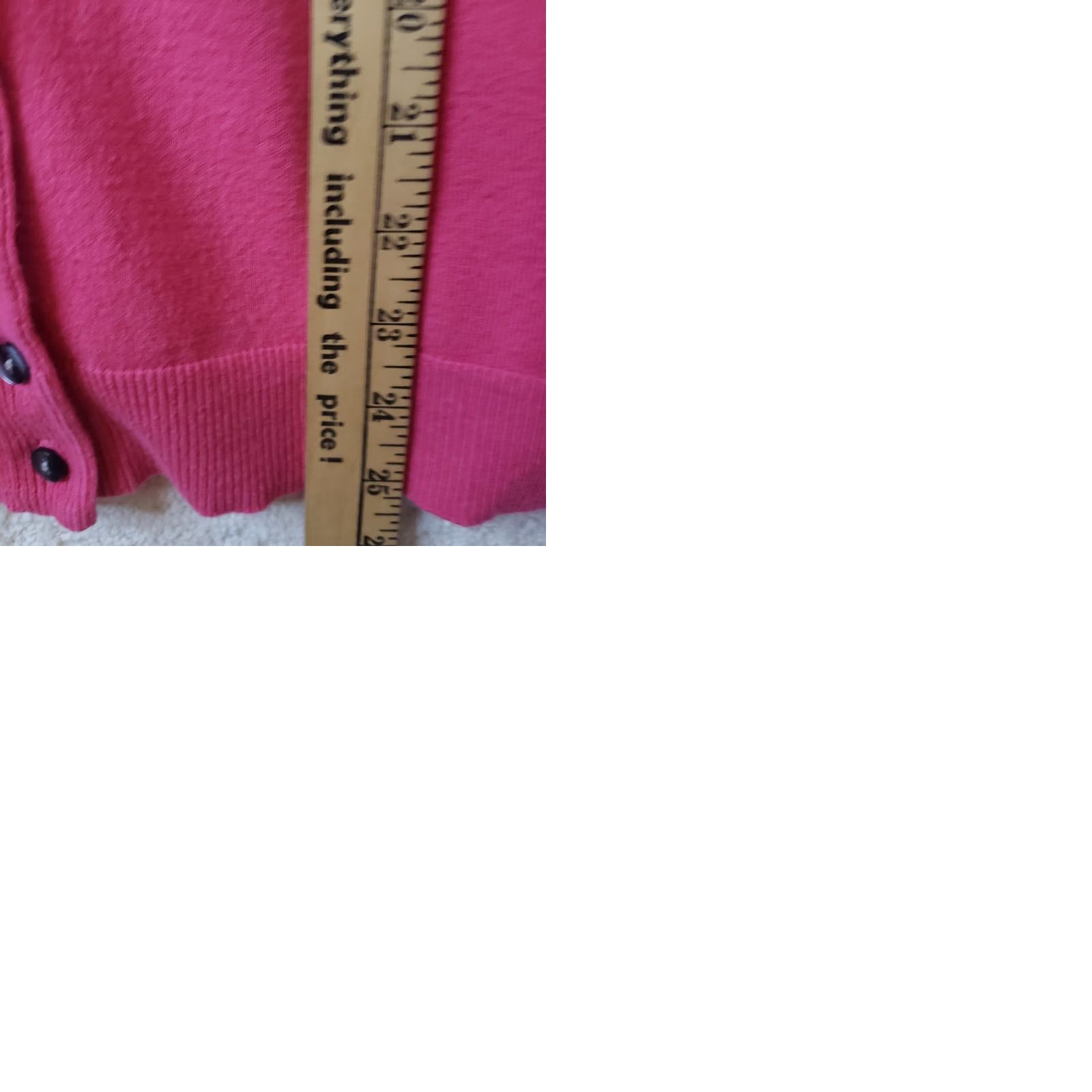 Vintage Karen Scott Women's L Cardigan Sweater Pink Cotton Blend Button Front Round Neck Long Sleeve Regular Fit Barbie Theme Casual Workwear Size L / US 10 / IT 46 - 9 Thumbnail
