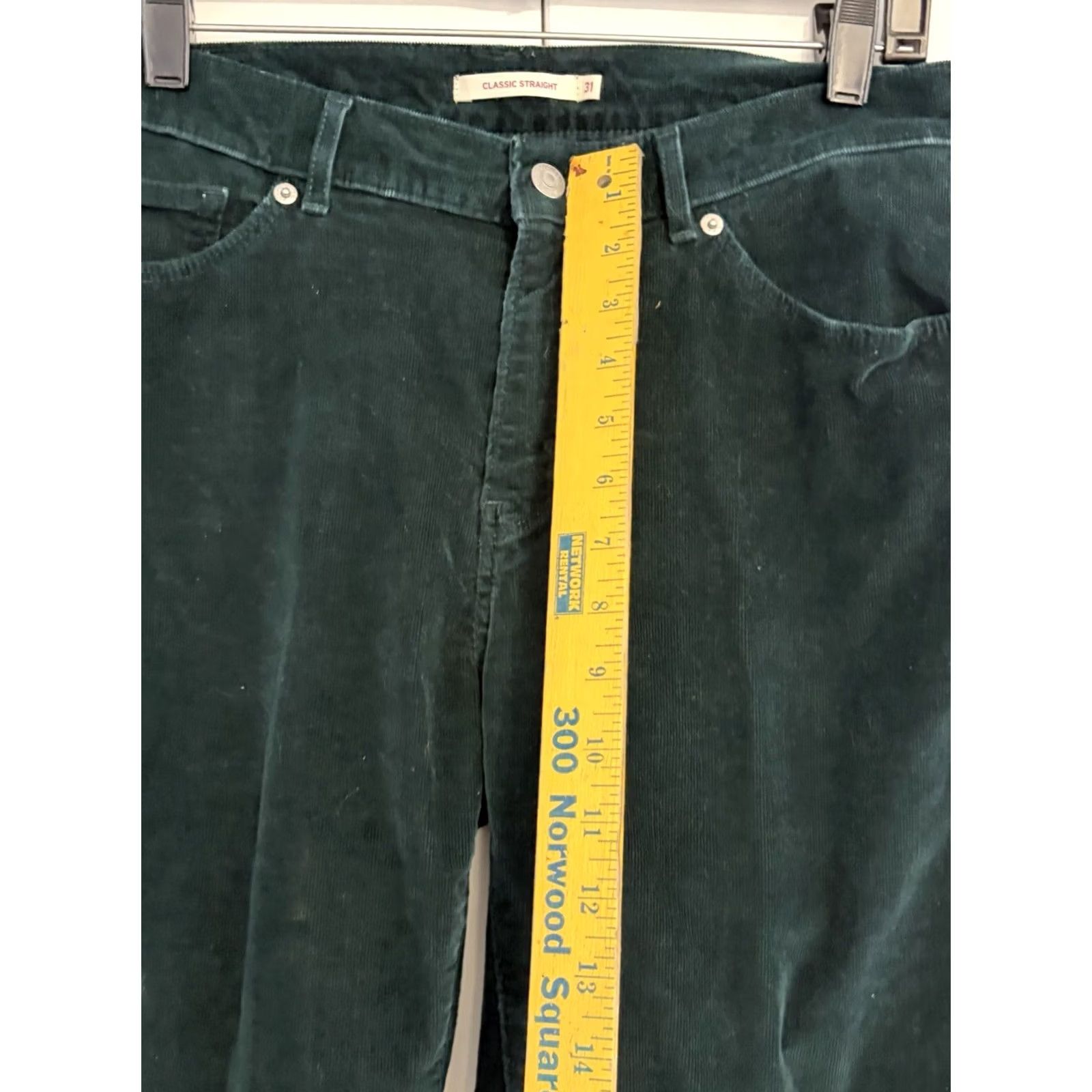 Levi's Levi's Jeans Women's 31x30 Green Corduroy Classic Straight Pants Size 24" / US 00 / IT 34 - 4 Thumbnail
