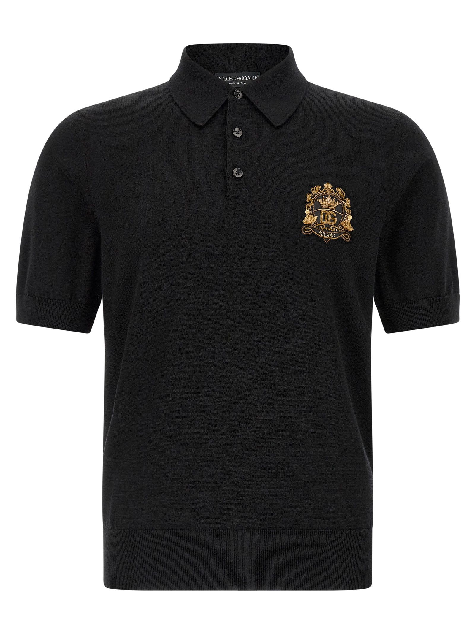 Dolce & Gabbana Heraldic patch polo shirt Size US XL / EU 56 / 4 - 1 Thumbnail