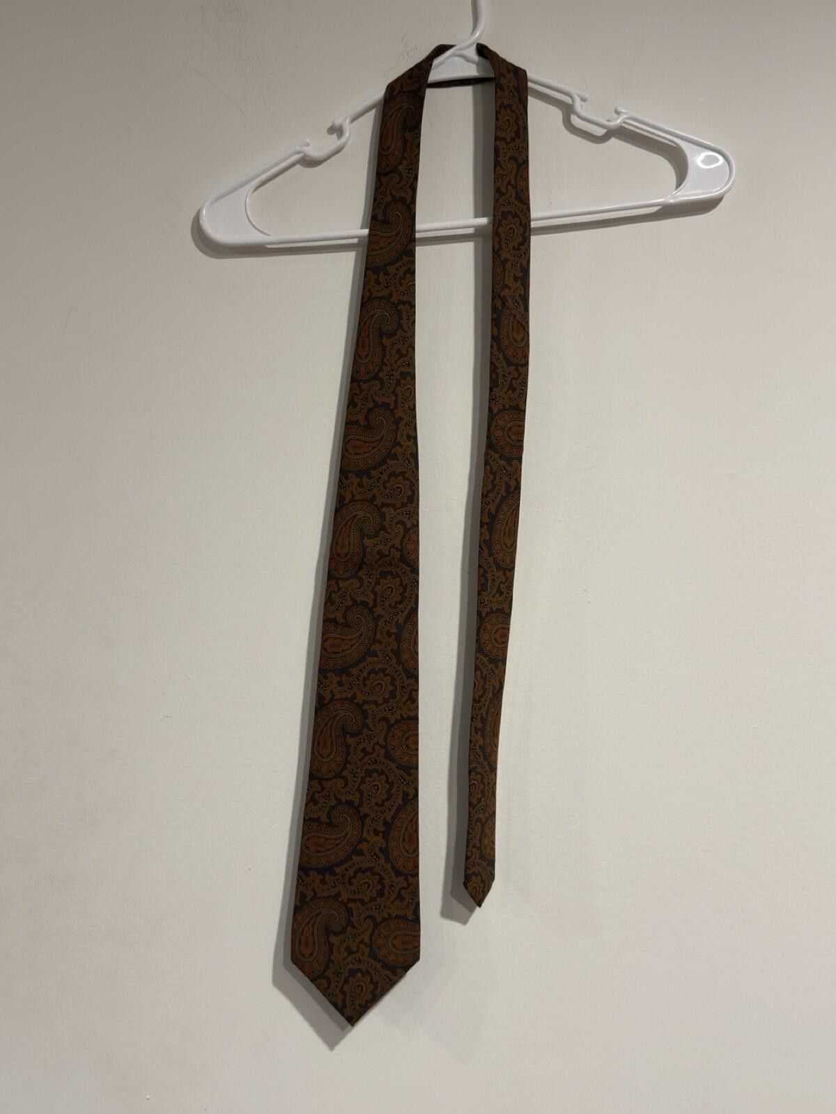 Coach COACH Men's 100% Silk Necktie ITALY Luxury Designe tan Black Size ONE SIZE - 3 Thumbnail