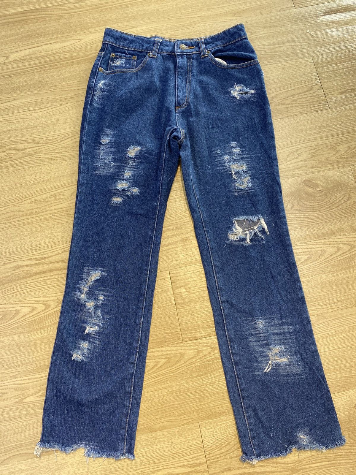 Japanese Brand Japanese Vintage Distress Hairy Leg Loose Style Jeans Size US 29 - 1 Thumbnail