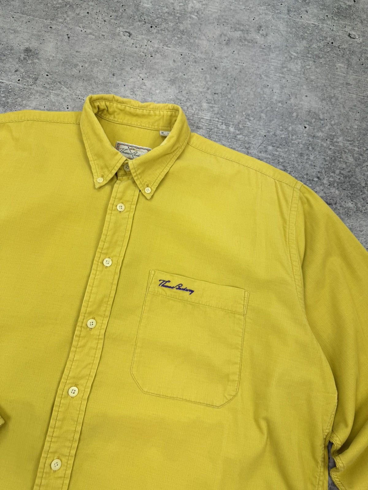 Burberry Vintage Thomas Burberry Logo Casual Yellow Button Up Shirt L Size US L / EU 52-54 / 3 - 10 Thumbnail