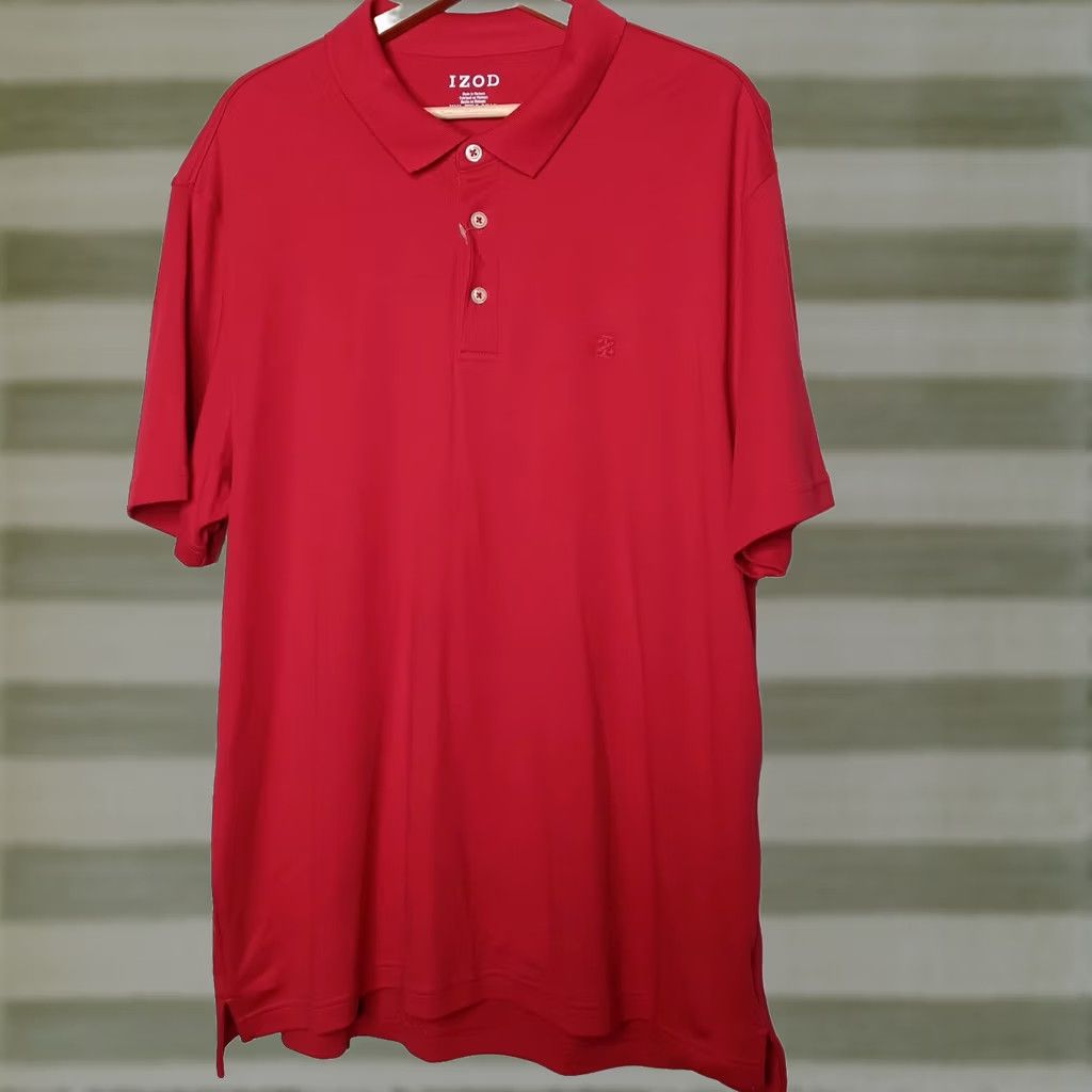 Izod IZOD Windward Polo Shirt Mens XXL Red Cotton Knit Golf Preppy Classic 90s Golfing Casual Short Sleeve Shirt Mens XL? Size US XXL / EU 58 / 5 - 1 Thumbnail