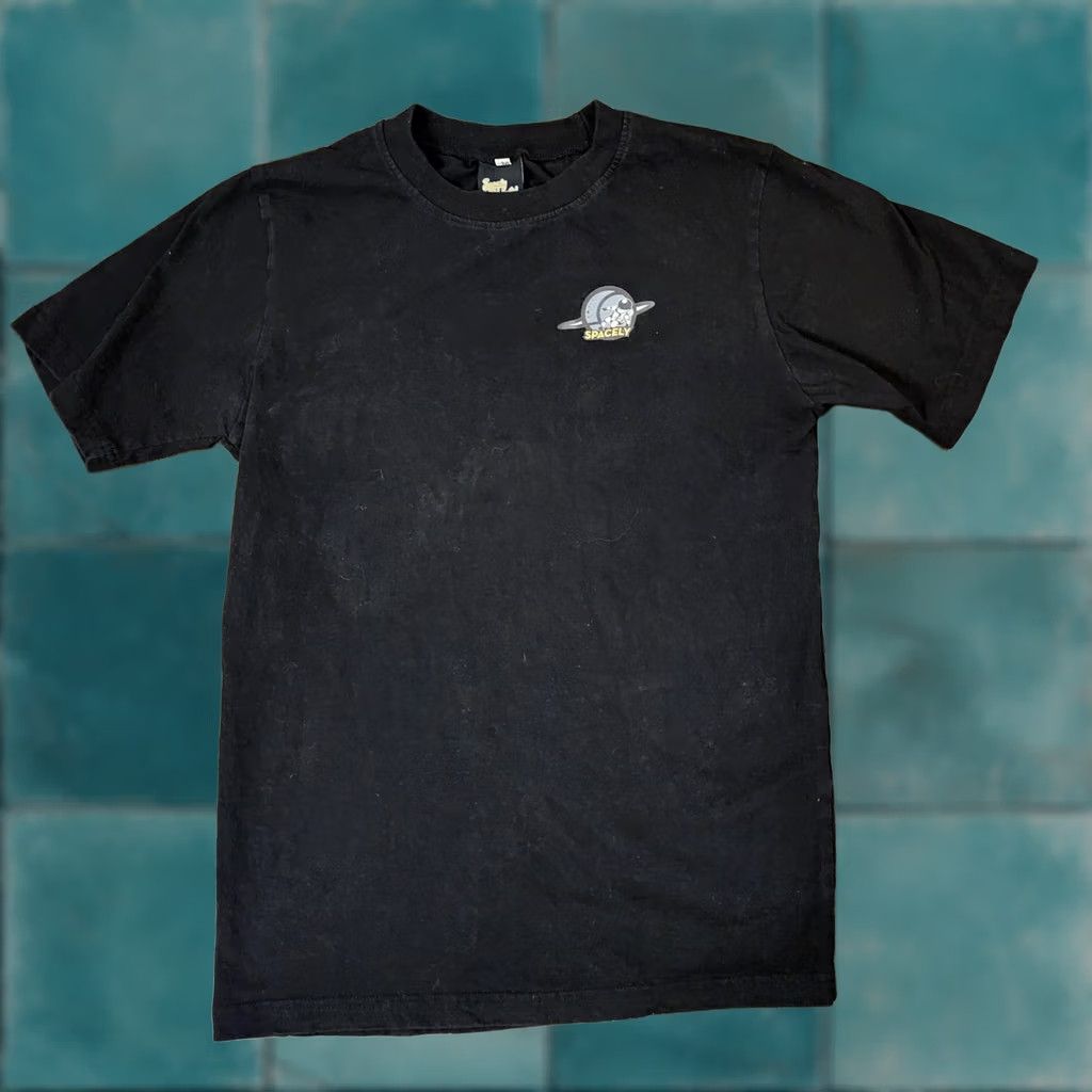 Vintage Spacely Unlimited T-Shirt Black Short Sleeve Size L Mens Space Pattern Stains Cleaning Needed Regular Cotton Shirt Size US L / EU 52-54 / 3 - 1 Thumbnail
