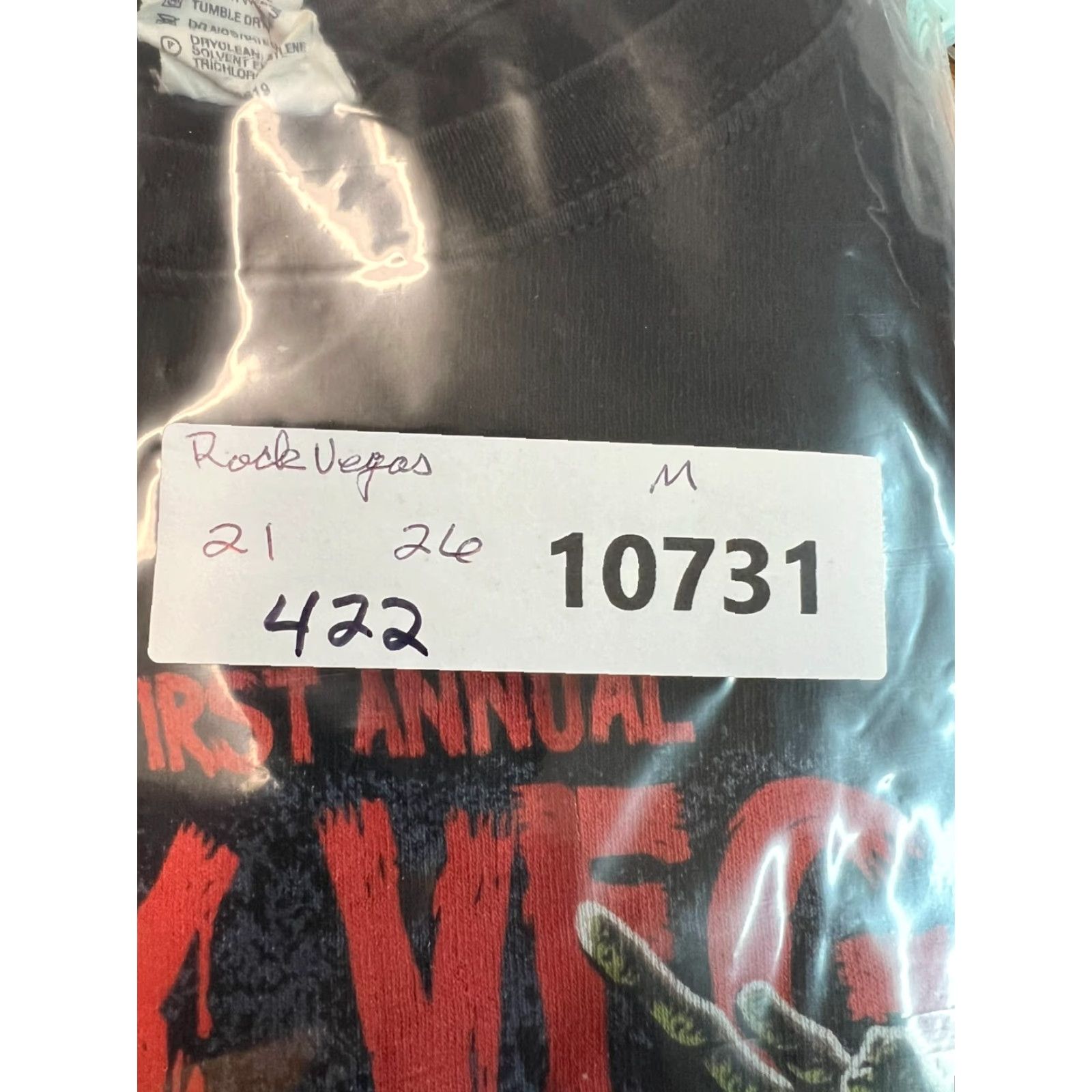 Anvil VINTAGE Rock Vegas 1st Annual 2012 Graphic T Shirt Adult M Black Anvil Logo Short Sleeve Crew Neck Rock Theme Mens Size US M / EU 48-50 / 2 - 8 Thumbnail