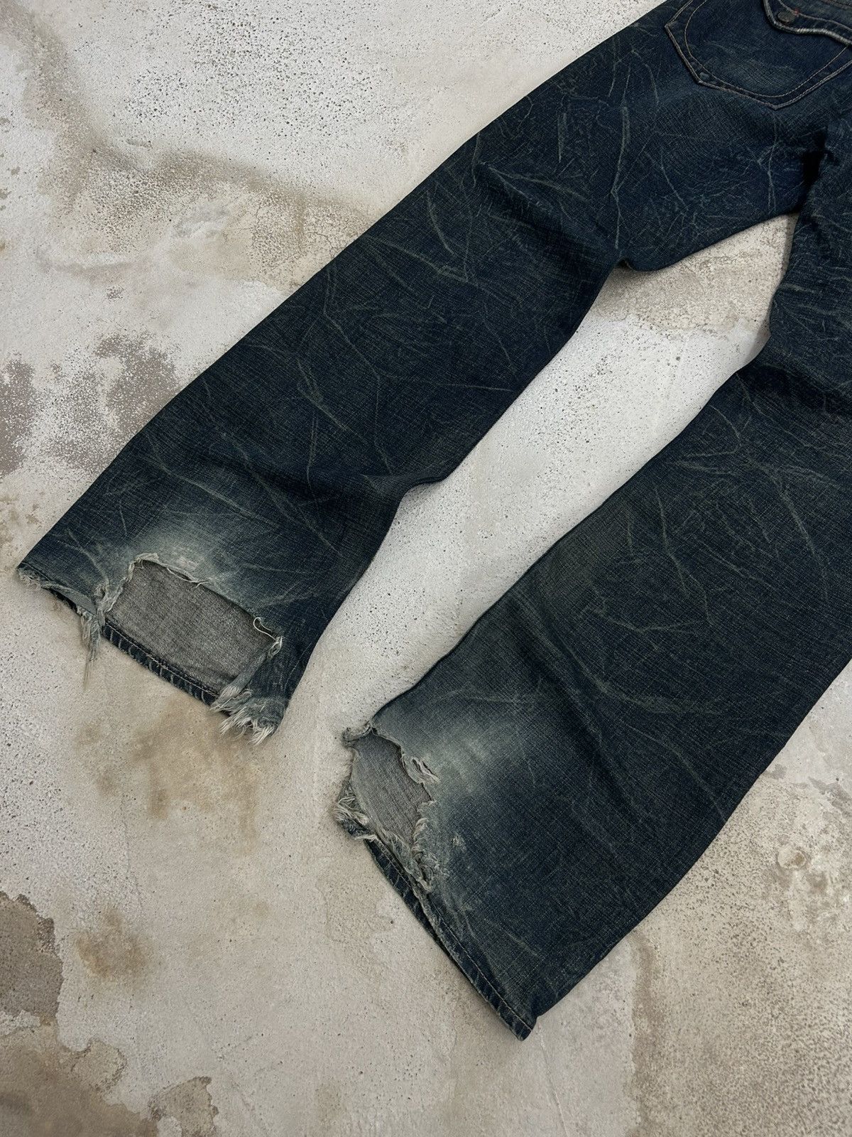 Hysteric Glamour Vintage Extreme Flared Jeans 1927 Brand Distressed Denim Size US 34 / EU 50 - 11 Thumbnail