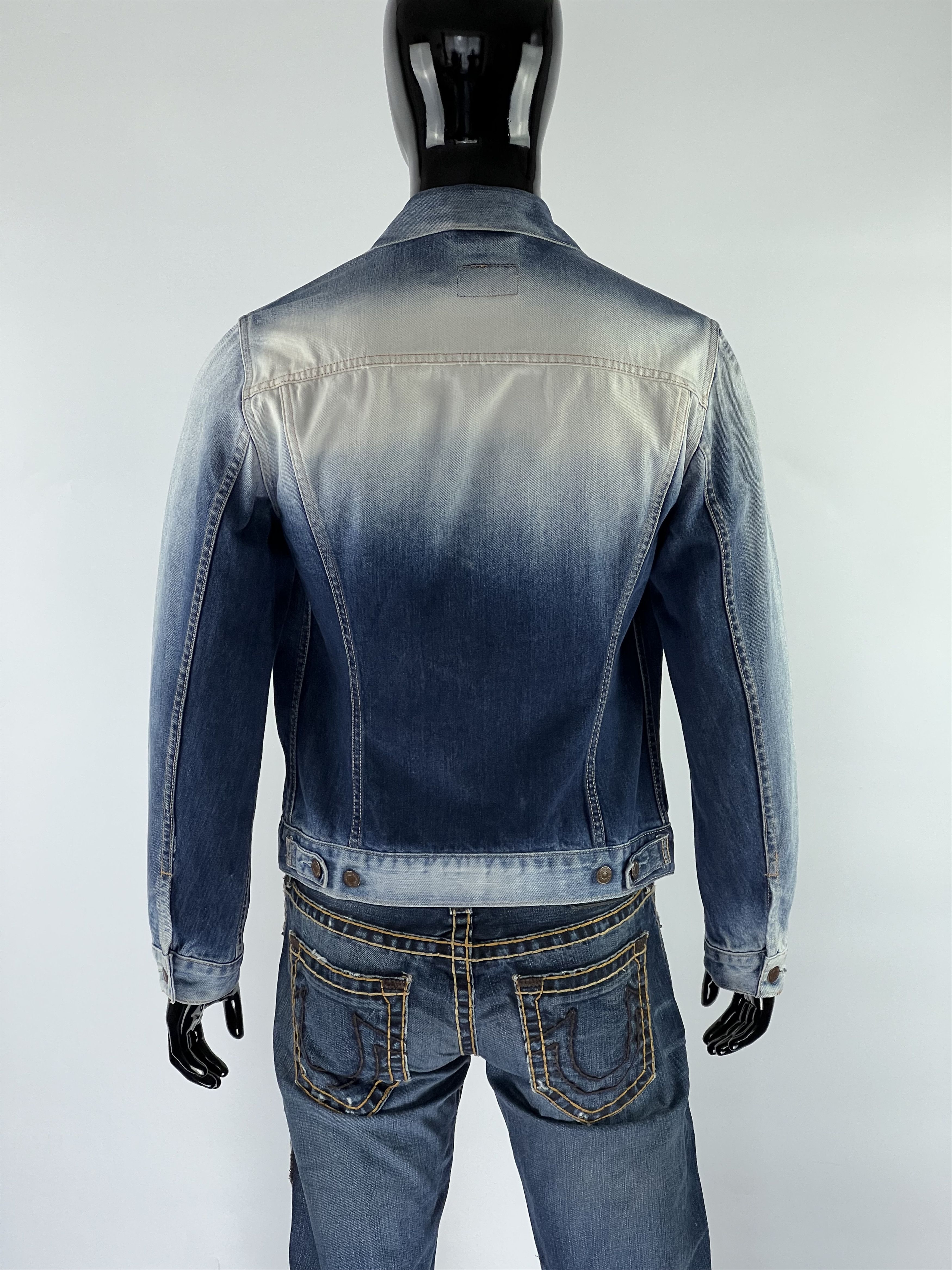 Levi's Levis Men's Blue White Distressed Denim Jacket Size L Size US L / EU 52-54 / 3 - 3 Thumbnail