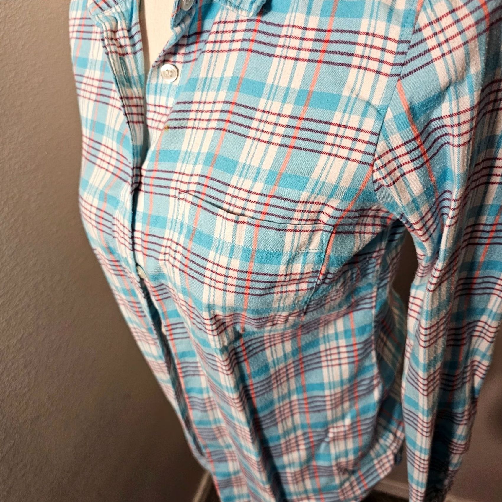 J.Crew J.CREW Button-Up Shirt Womens XS Blue Plaid Long Sleeve Lightweight Shirt Size XS / US 0-2 / IT 36-38 - 3 Thumbnail