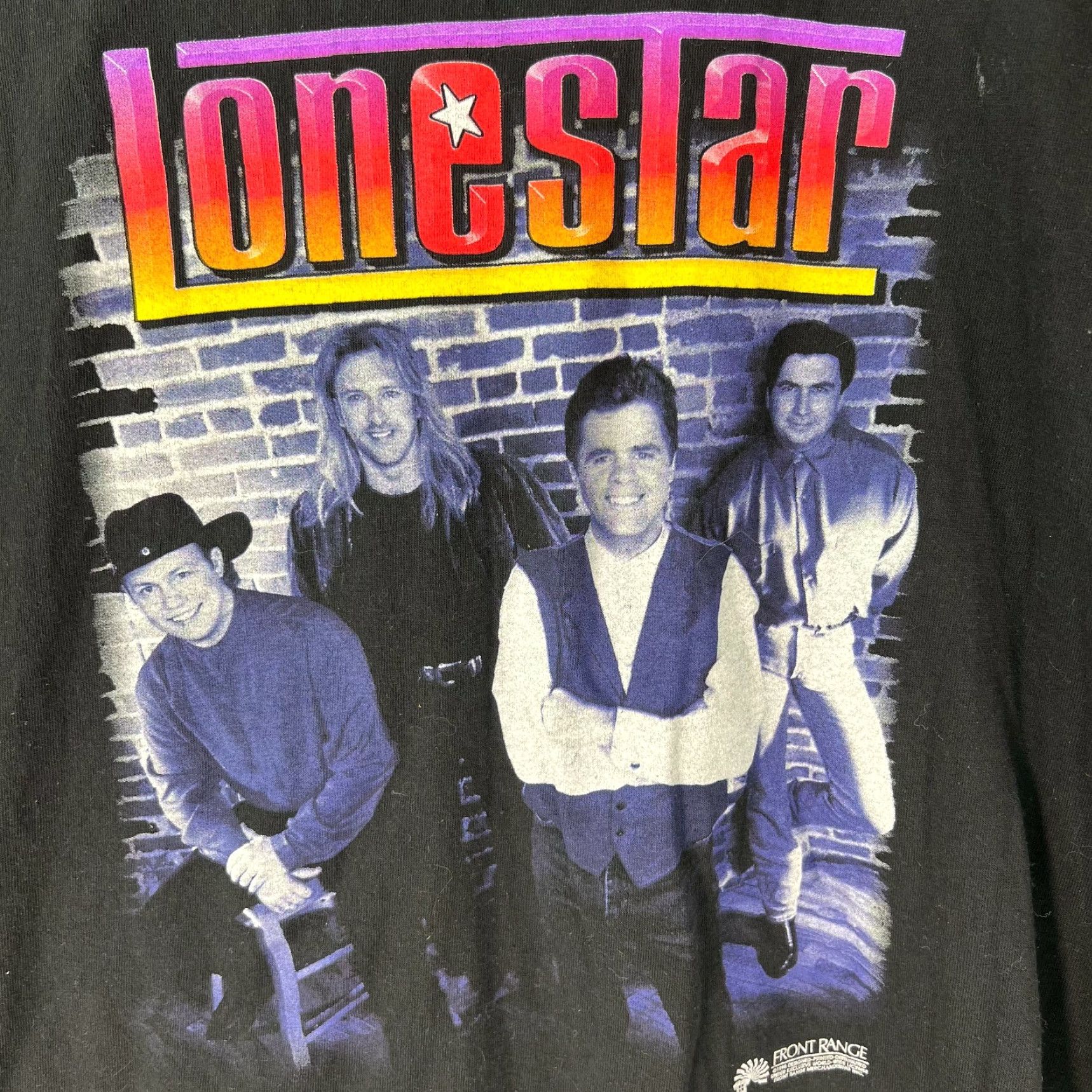 Vintage VINTAGE Front Range T Shirt Graphic Pullover Mens Black L US 90s Concert Theme Crew Neck Chest 23in Sleeve 26in Size US L / EU 52-54 / 3 - 3 Thumbnail