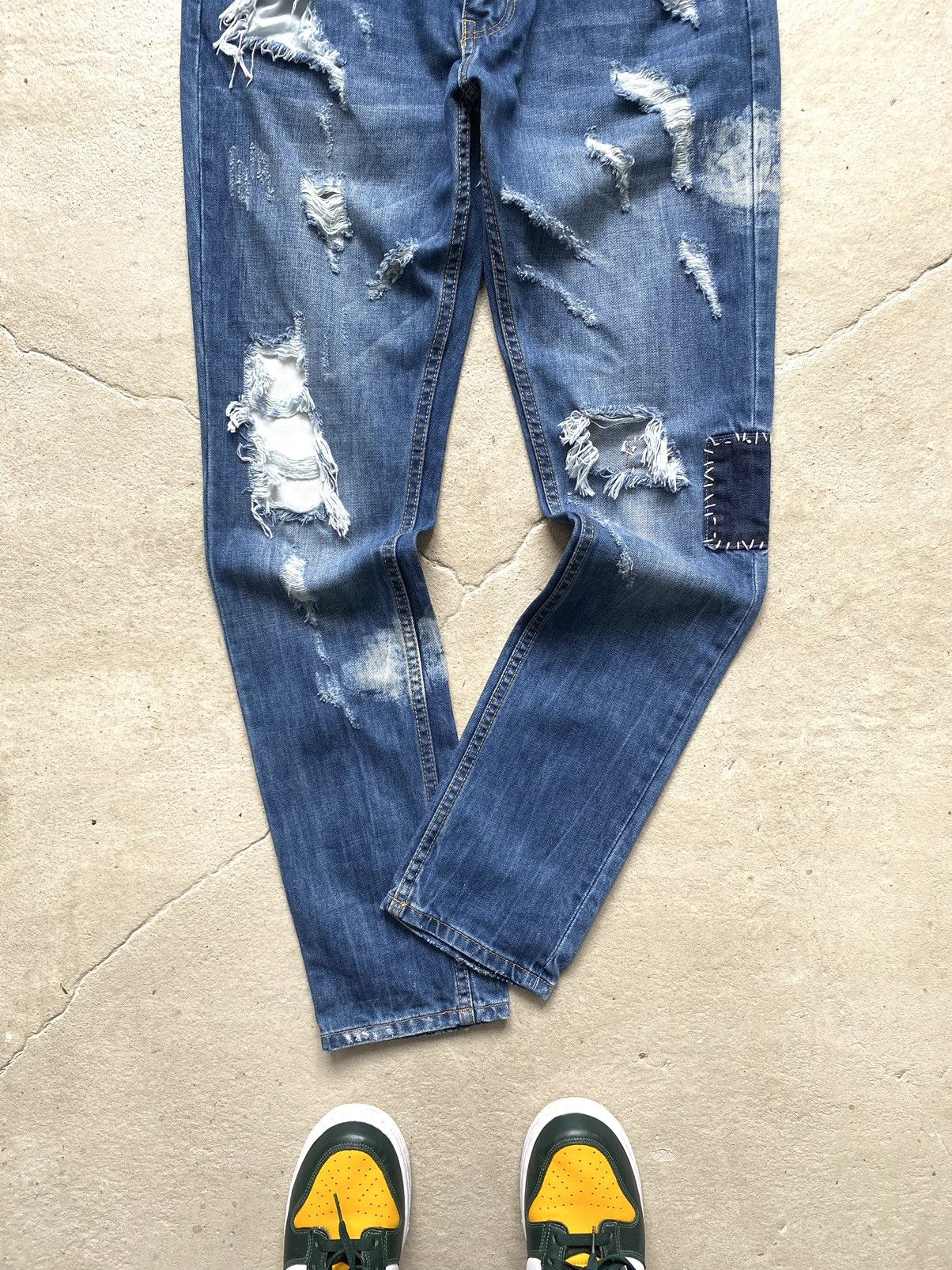 Dsquared2 Vintage Dsquared2 Distressed Patchwork Denim Pants Size US 34 / EU 50 - 3 Thumbnail