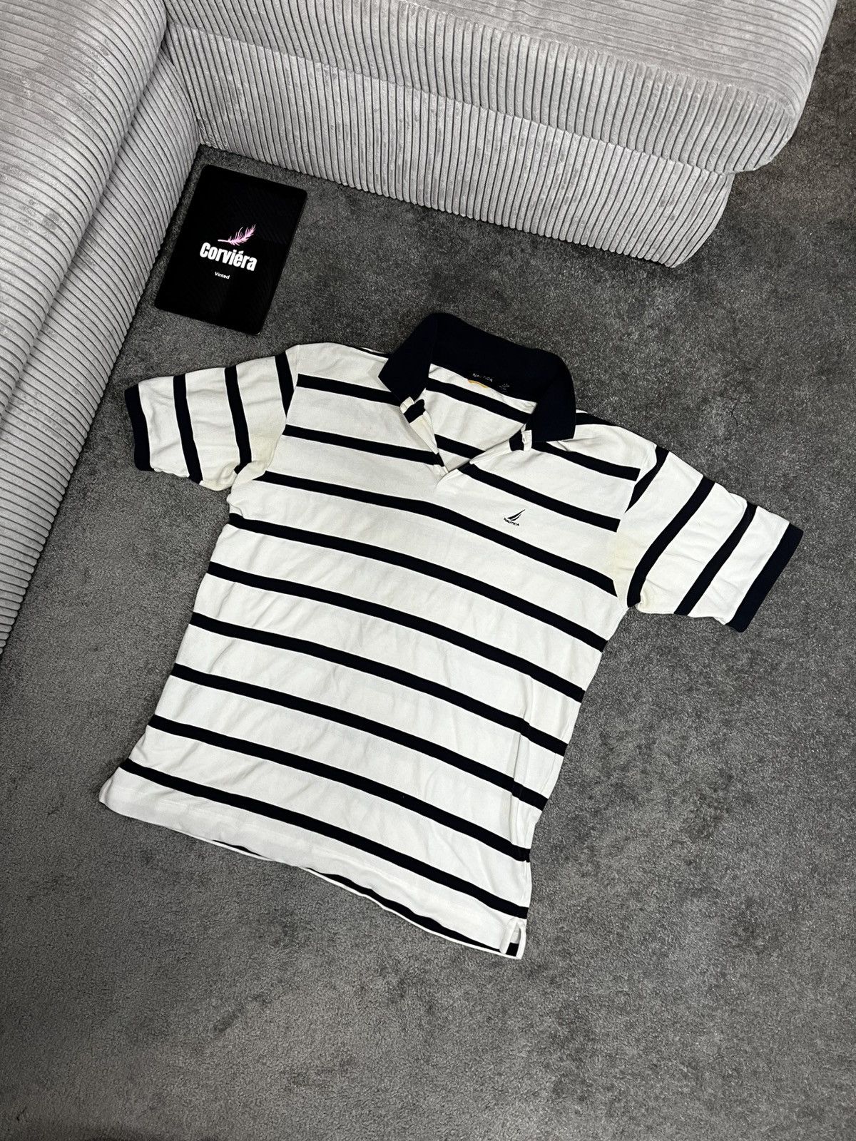 Designer × Nautica × Vintage Nautica Vintage Striped Polo Shirt Size US L / EU 52-54 / 3 - 1 Thumbnail