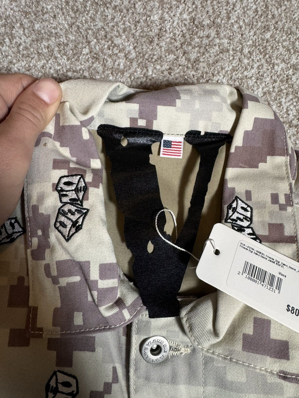 Vlone Beige Digi Camo Denim Jacket Size XL Size US XL / EU 56 / 4 - 5 Thumbnail