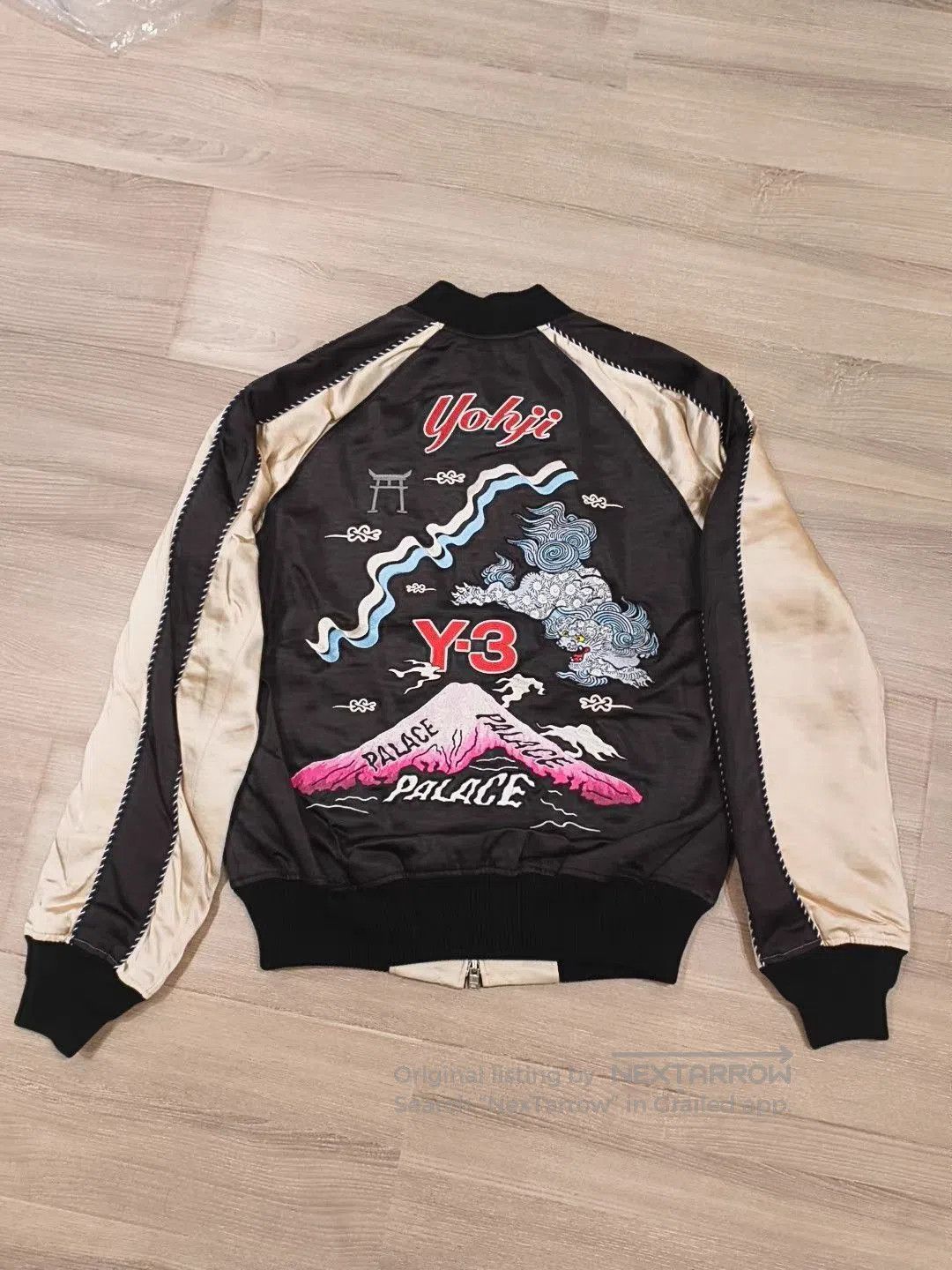 Y-3 Black Embroidered Bomber Jacket with Contrast Sleeves. Size US S / EU 44-46 / 1 - 1 Thumbnail