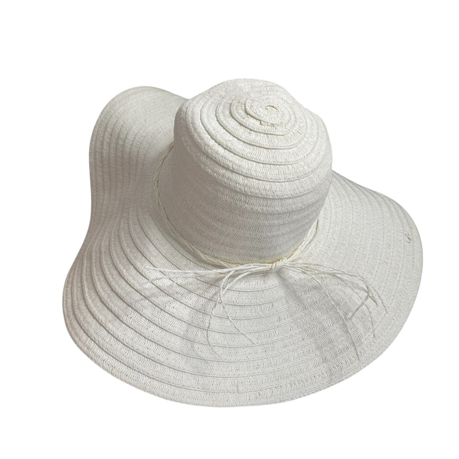 Panama Jack PANAMA JACK White Paper Braided Wide Brim Hat One Size Size ONE SIZE - 3 Thumbnail