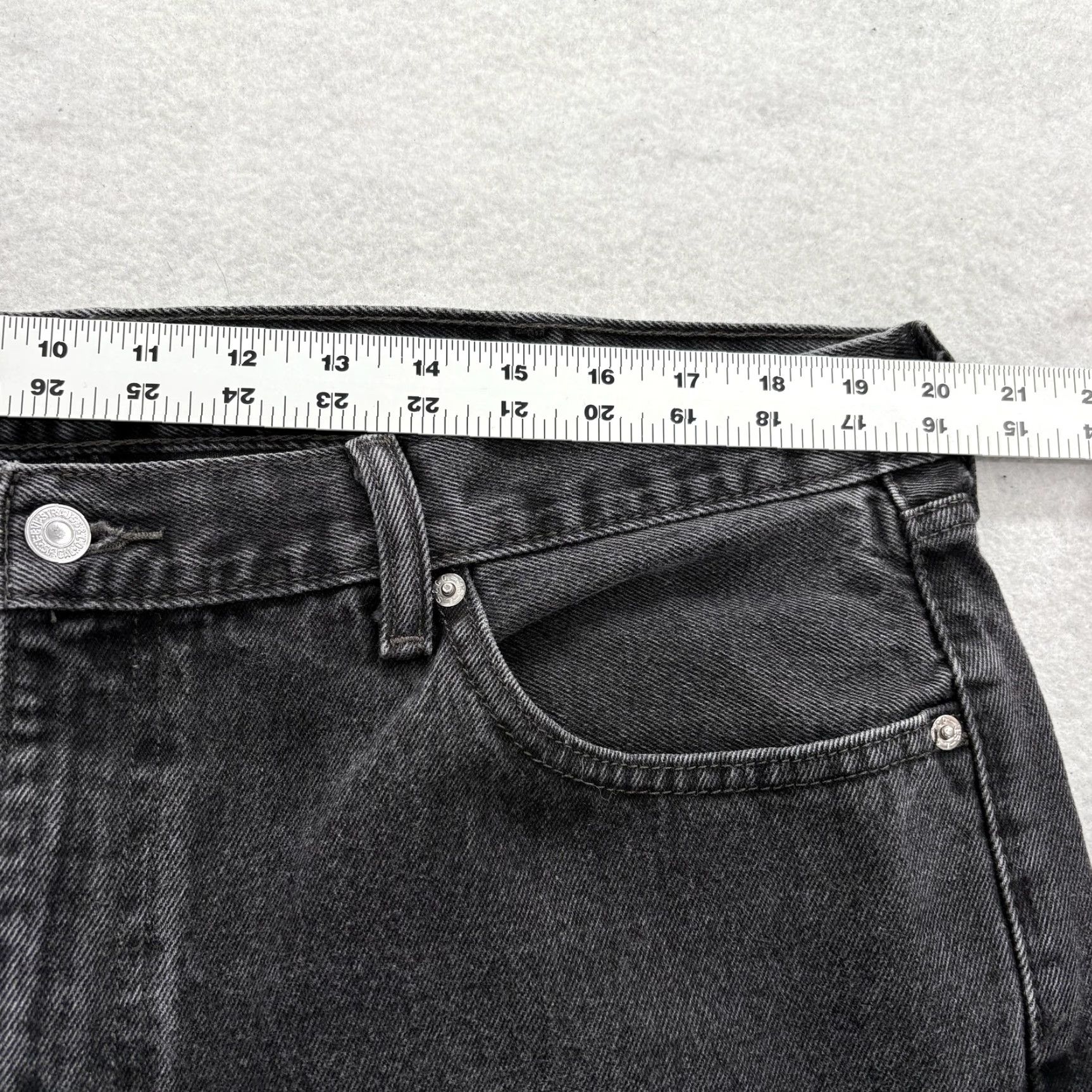 Levi's Levi's 505 Jeans Mens 40x30 Gray Dark Wash Regular Fit Straight Denim Casual Pant Shirt Size US 40 / EU 56 - 4 Thumbnail
