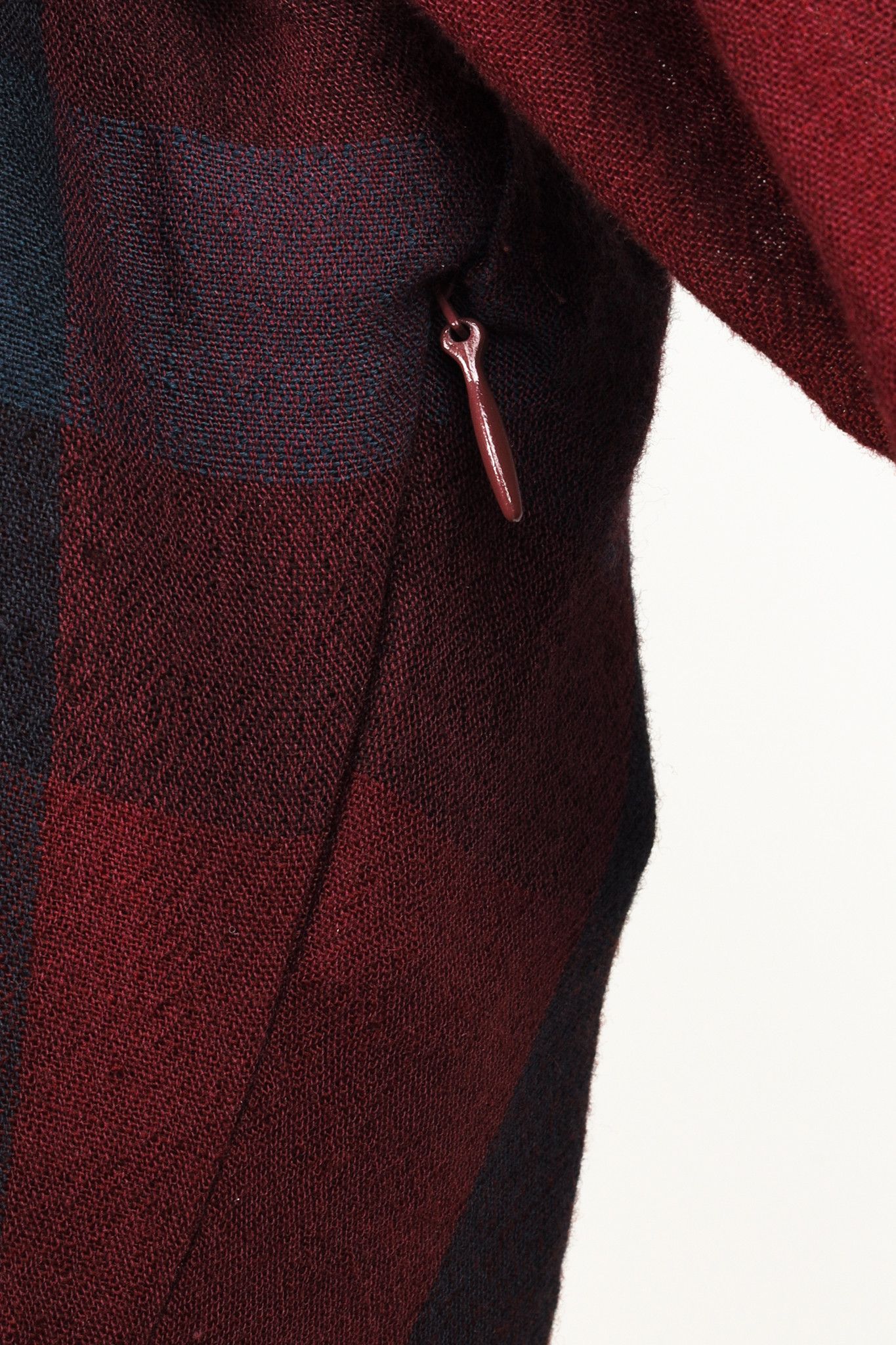 Burberry Burberry Brit Burgundy Check Ruffle-Trim Long-Sleeve Dress Size S / US 4 / IT 40 - 10 Thumbnail