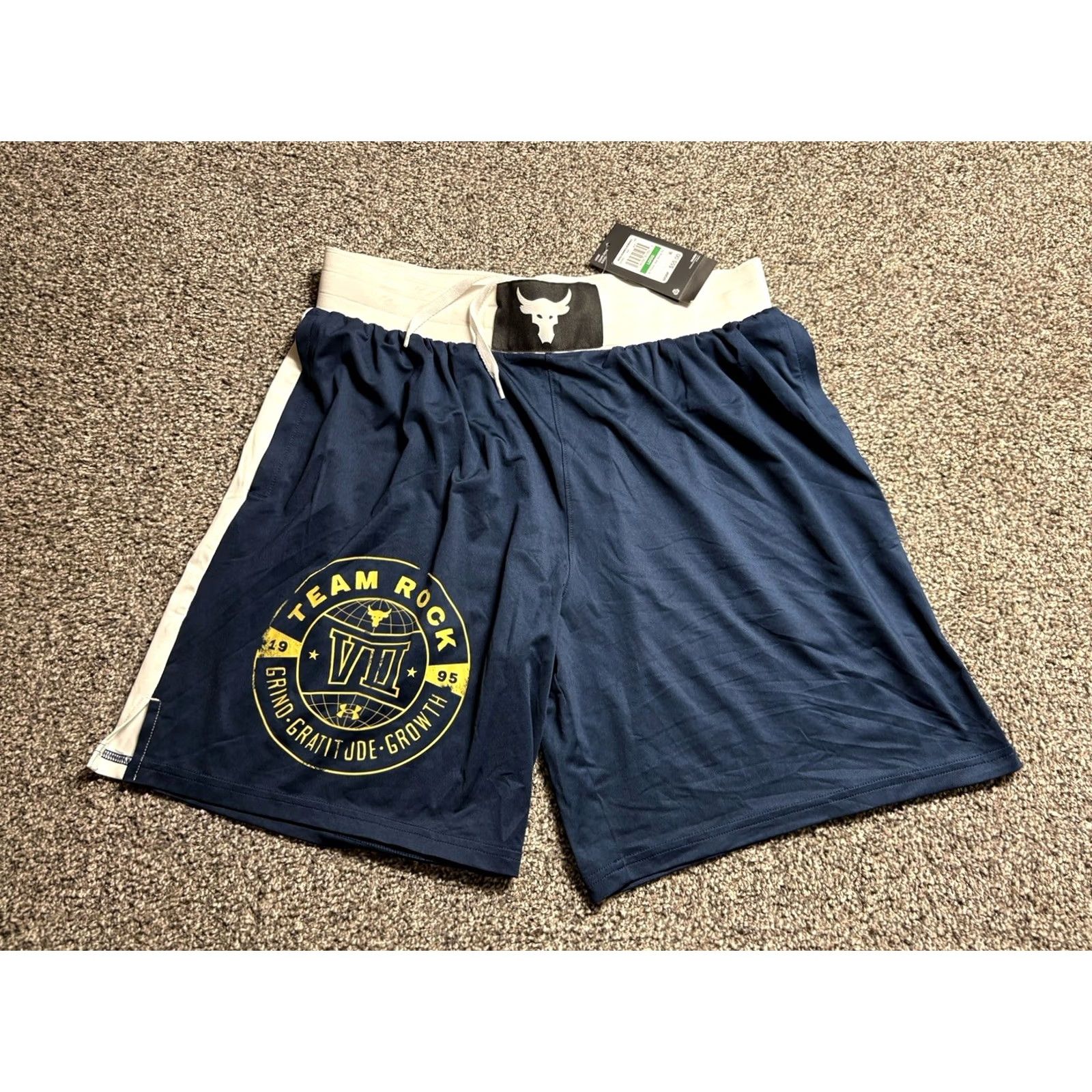 Under Armour Under Armour Project Rock Boxing Shorts Mens Large Blue NWT NEW Size US 33 - 2 Thumbnail