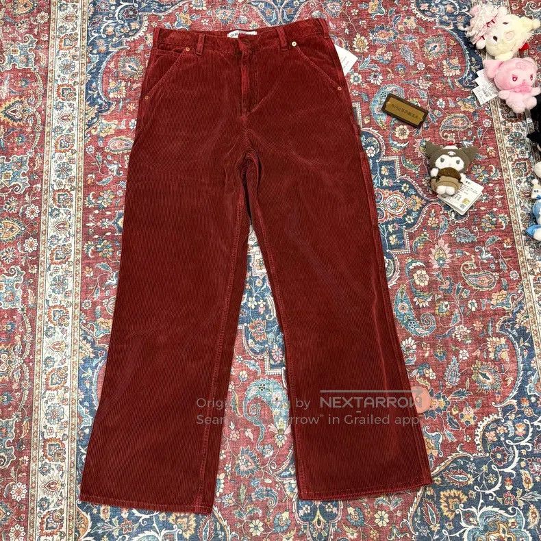 Our Legacy Our Legacy Corduroy Loggers Straight Leg Pants, Red Cordur Size US 30 / EU 46 - 2 Thumbnail