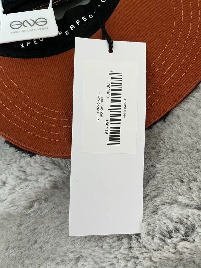 Martine Rose Martine Rose Baseball cap, orange, black, distressed, embr Size ONE SIZE - 3 Thumbnail