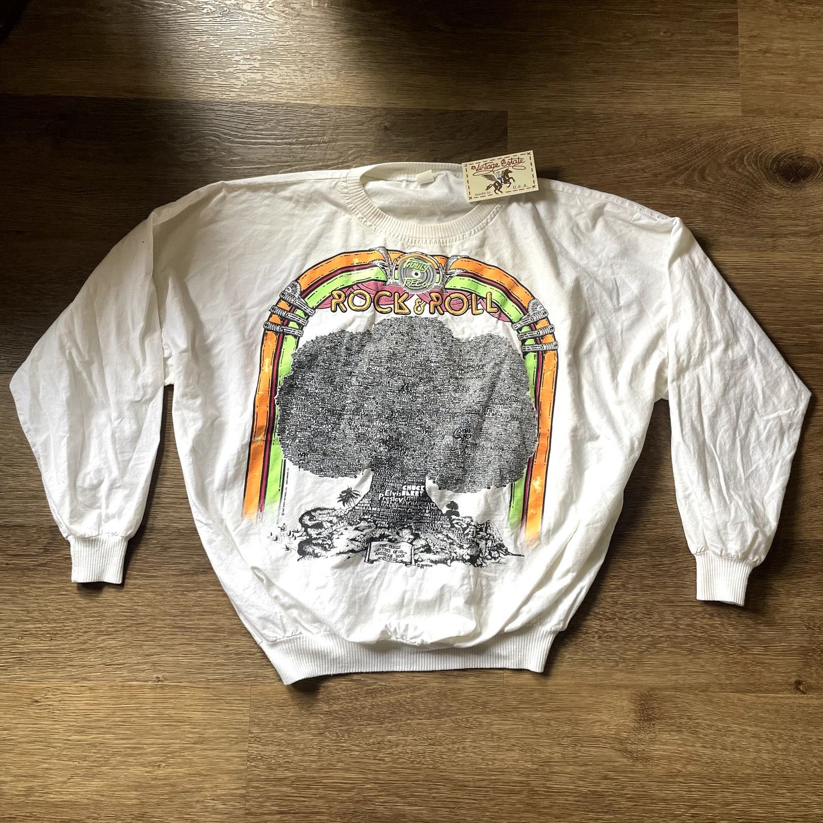 Vintage RARE VTG Family tree of Rock & Roll Top 1987 Size US XXL / EU 58 / 5 - 1 Thumbnail