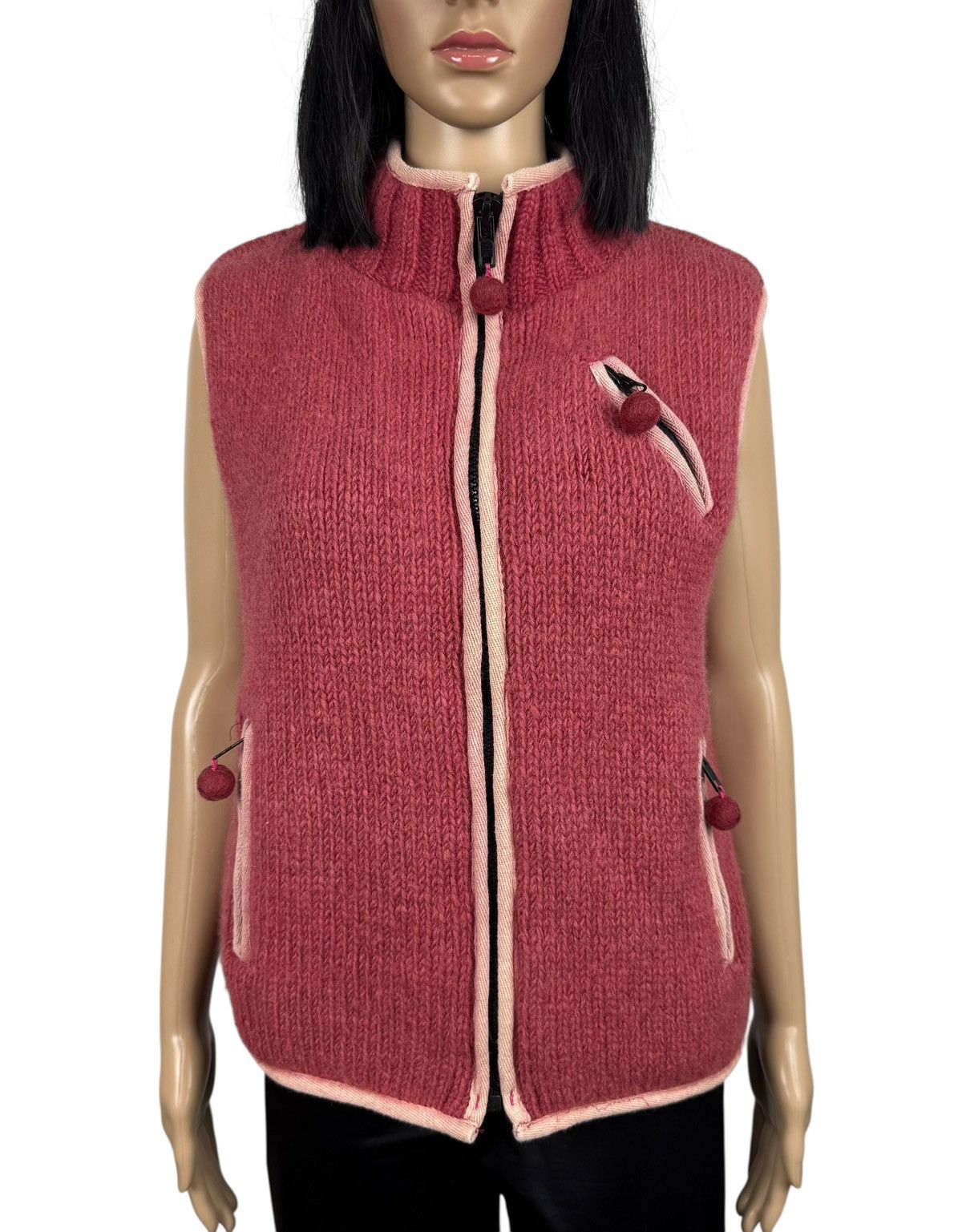 Other Pachamama Hand Knit Gilet Zip Vest Wool size S made in Nepal Size S / US 4 / IT 40 - 2 Thumbnail
