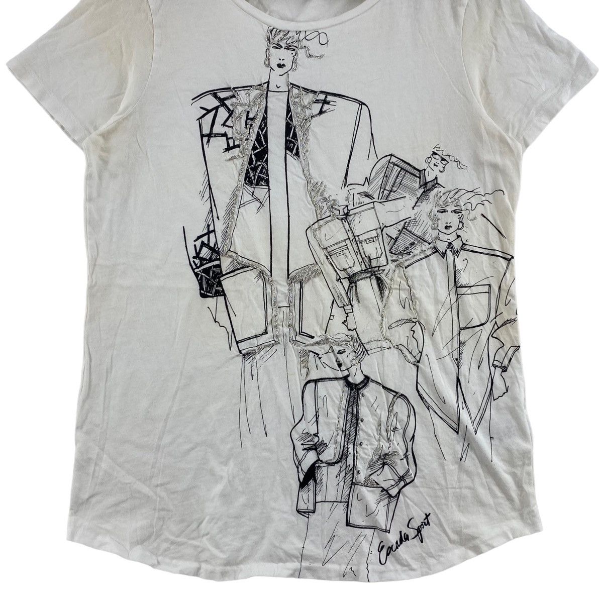 Escada ESCADA SPOPRT Germany Brand Drawings Design White Short Size M / US 6-8 / IT 42-44 - 3 Thumbnail