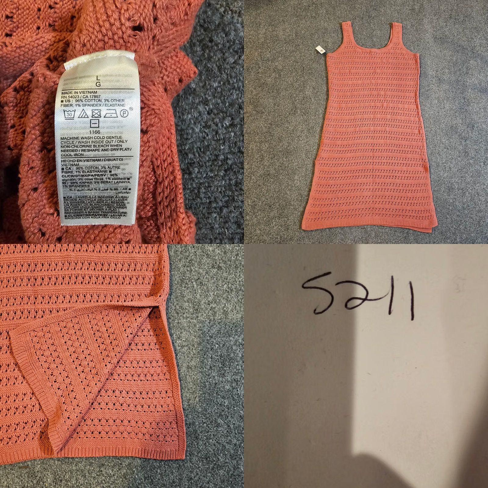 Old Navy Old Navy Dress Womens Size Large Orange Crochet Sheer Midi Beach Coverup Casual Size L / US 10 / IT 46 - 8 Thumbnail