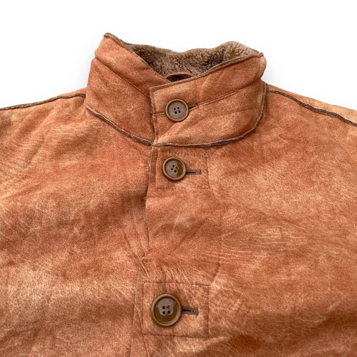 If Six Was Nine × Le Grande Bleu (L.G.B.) 🇯🇵 VINTAGE VILLAND SHEEPSKIN BUTTON UP FUR JACKET Size US L / EU 52-54 / 3 - 6 Thumbnail
