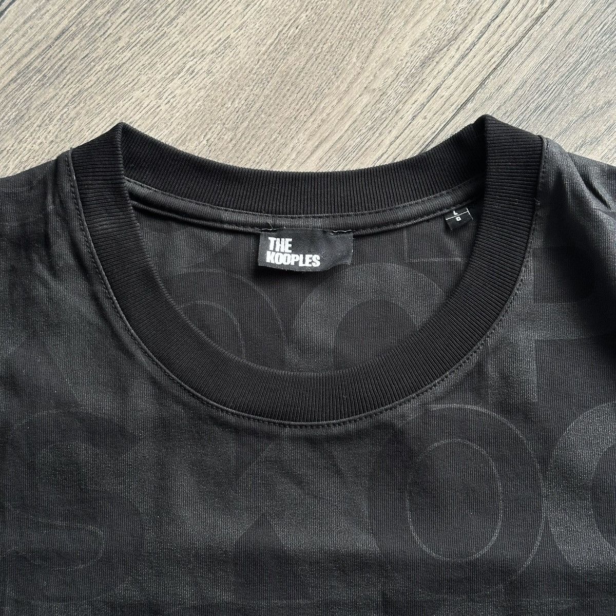 The Kooples The Kooples Logo Print All Over Black Tshirt Size US L / EU 52-54 / 3 - 2 Thumbnail
