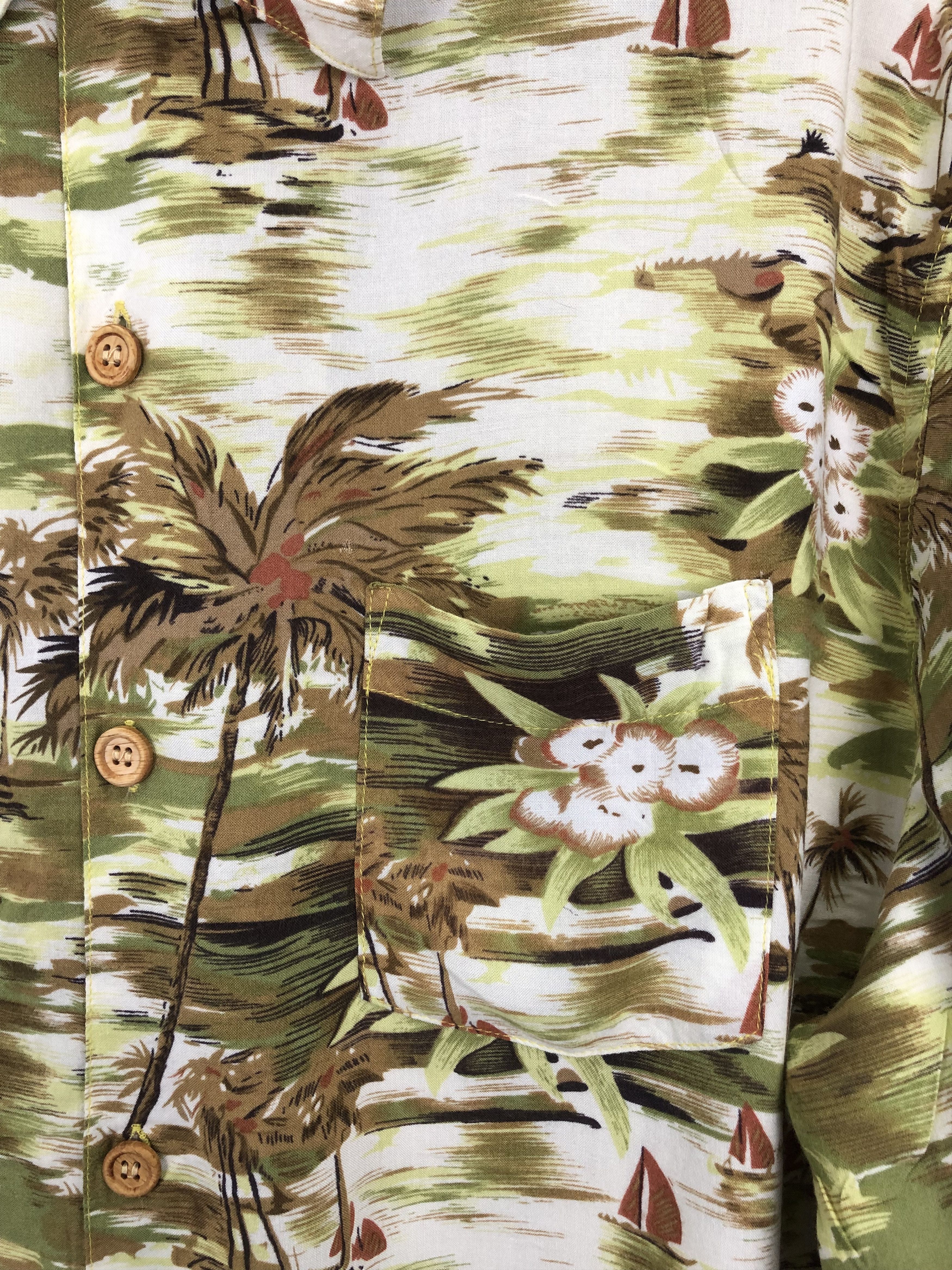 Vintage Vintage Hawaiian Shirt Trees Village Motive TA0005 Size US XXL / EU 58 / 5 - 7 Thumbnail