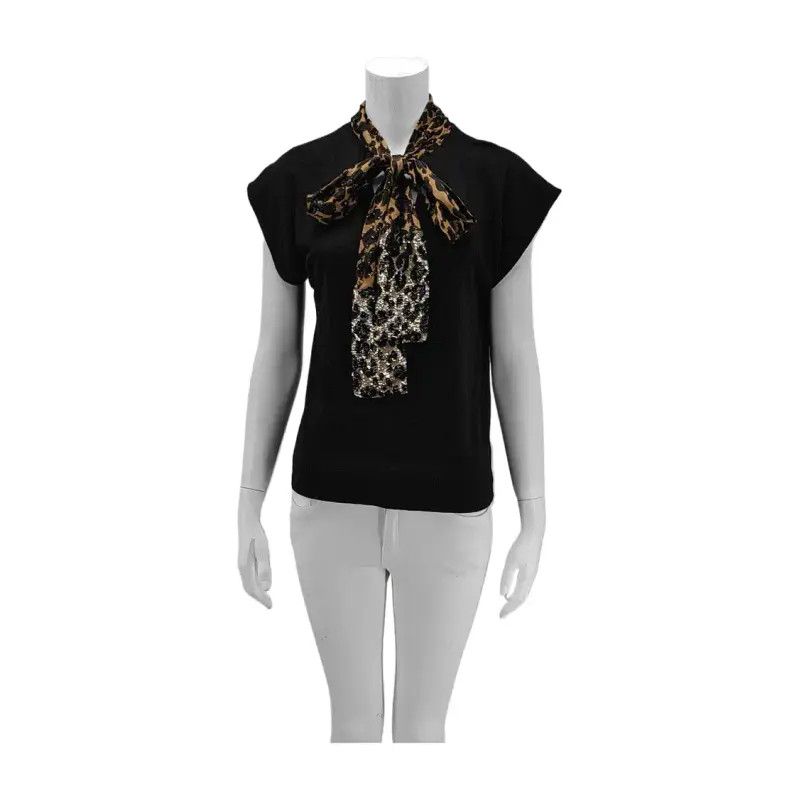 Louis Vuitton Louis Vuitton Black Wool Short Sleeve T-Shirt 0089 Size S / US 4 / IT 40 - 1 Thumbnail