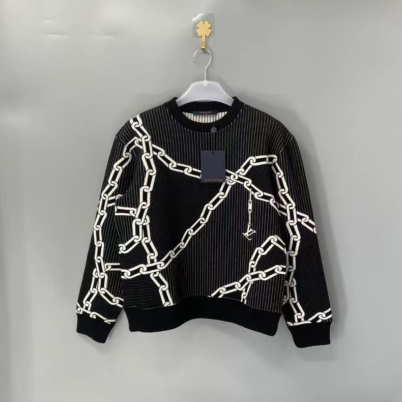 Louis Vuitton Louis Vuitton Striped chain logo sweatshirt 2501-Nextarrow Size US M / EU 48-50 / 2 - 1 Thumbnail