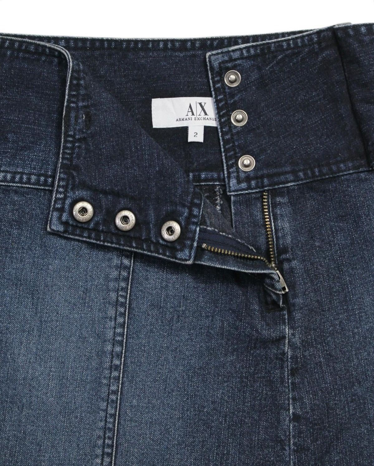 Armani Exchange 1990S ARMANI EXCHANGE DENIM BUCKLE SKIRTS Size 37" - 4 Thumbnail