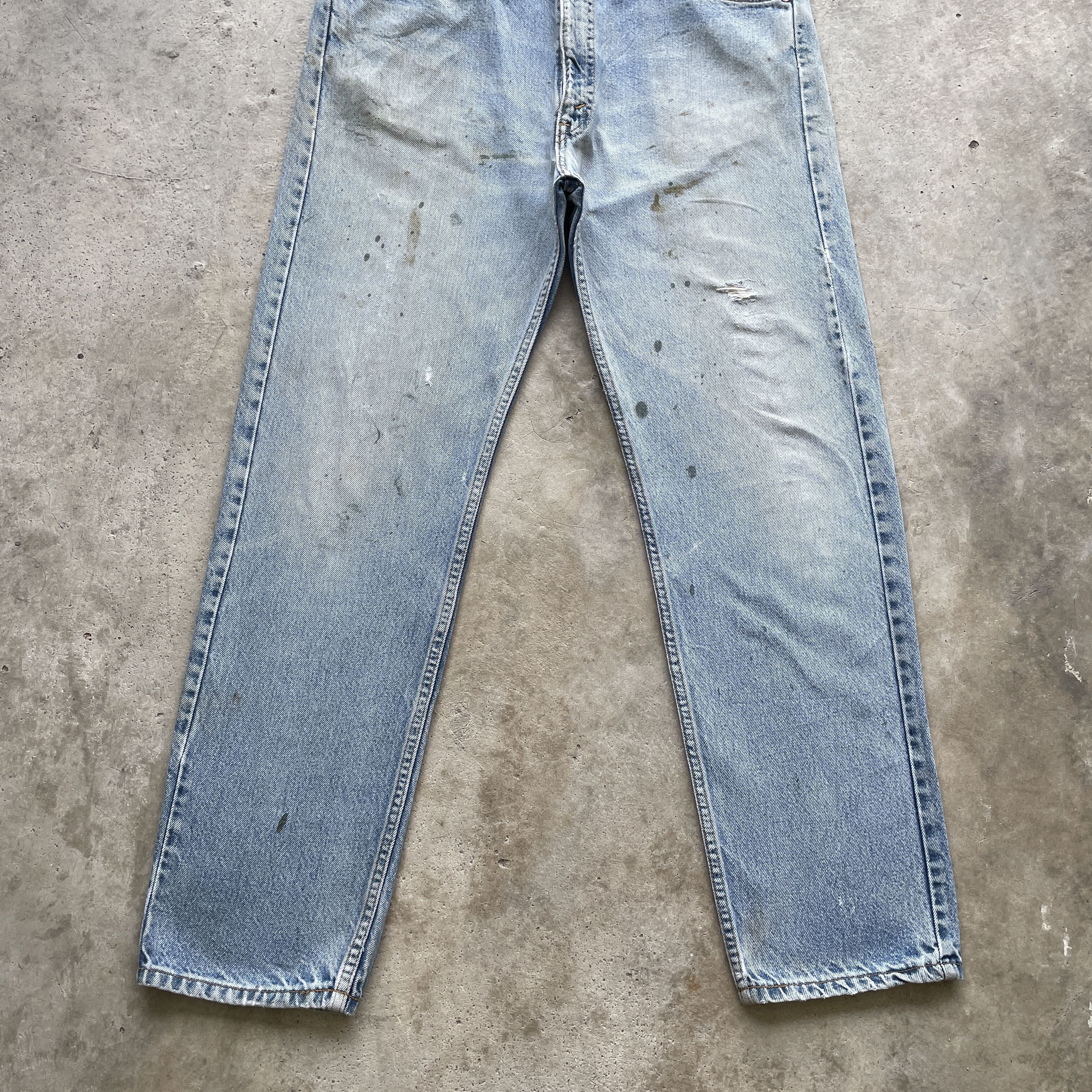 Levi's × Levi's Vintage Clothing 90s VINTAGE LEVI’S ORANGE TAG USA THRASHED JEANS FADED W36 Size US 36 / EU 52 - 4 Thumbnail