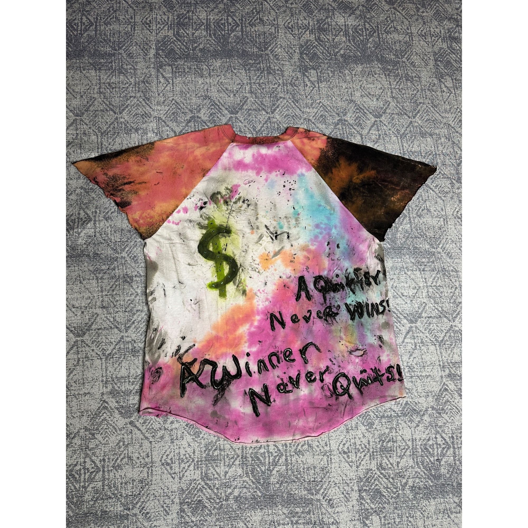 Vintage Custom Reworked Embellished Bleached Distressed Paint Staine Size US XL / EU 56 / 4 - 8 Thumbnail