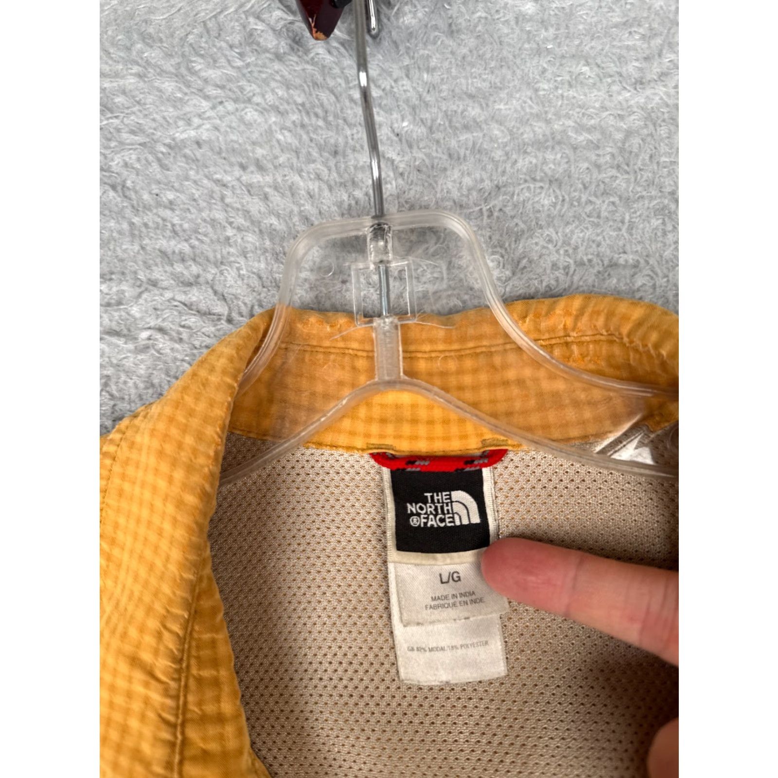 The North Face The North Face Shirt Men Large Yellow Plaid Button-Up Short Sleeve Casual Vented Modal Blend 40 in Chest Pocket Outdoor Western Fish Men Size US L / EU 52-54 / 3 - 7 Thumbnail