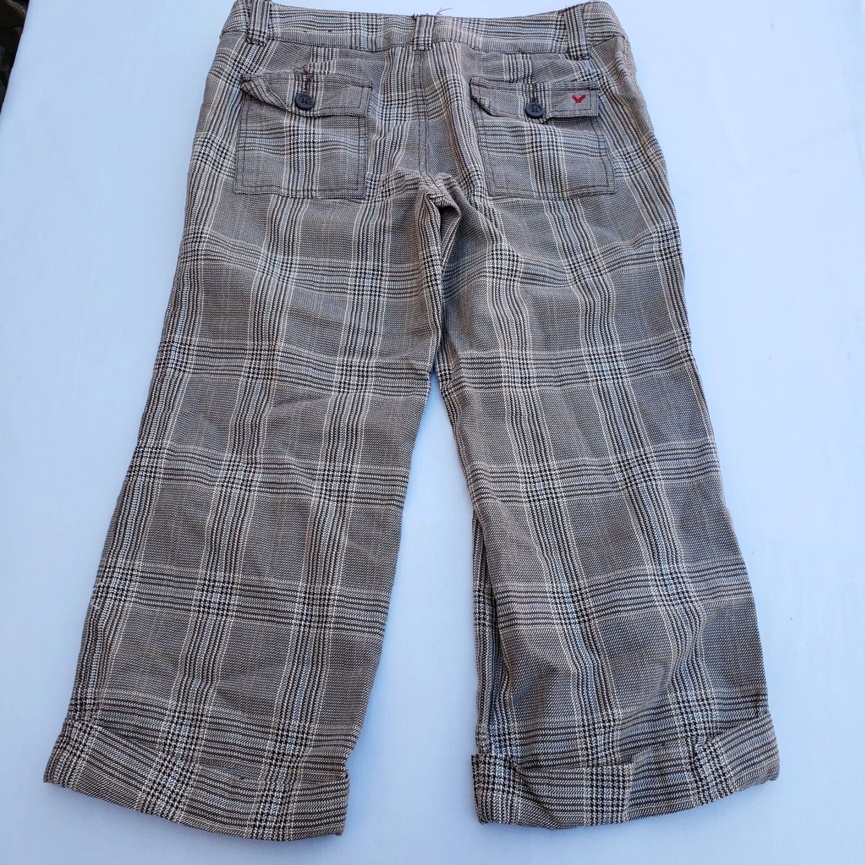 American Eagle Outfitters American Eagle Pants Women Size 6 Regular Brown Plaid Capri Size 28" / US 6 / IT 42 - 4 Thumbnail