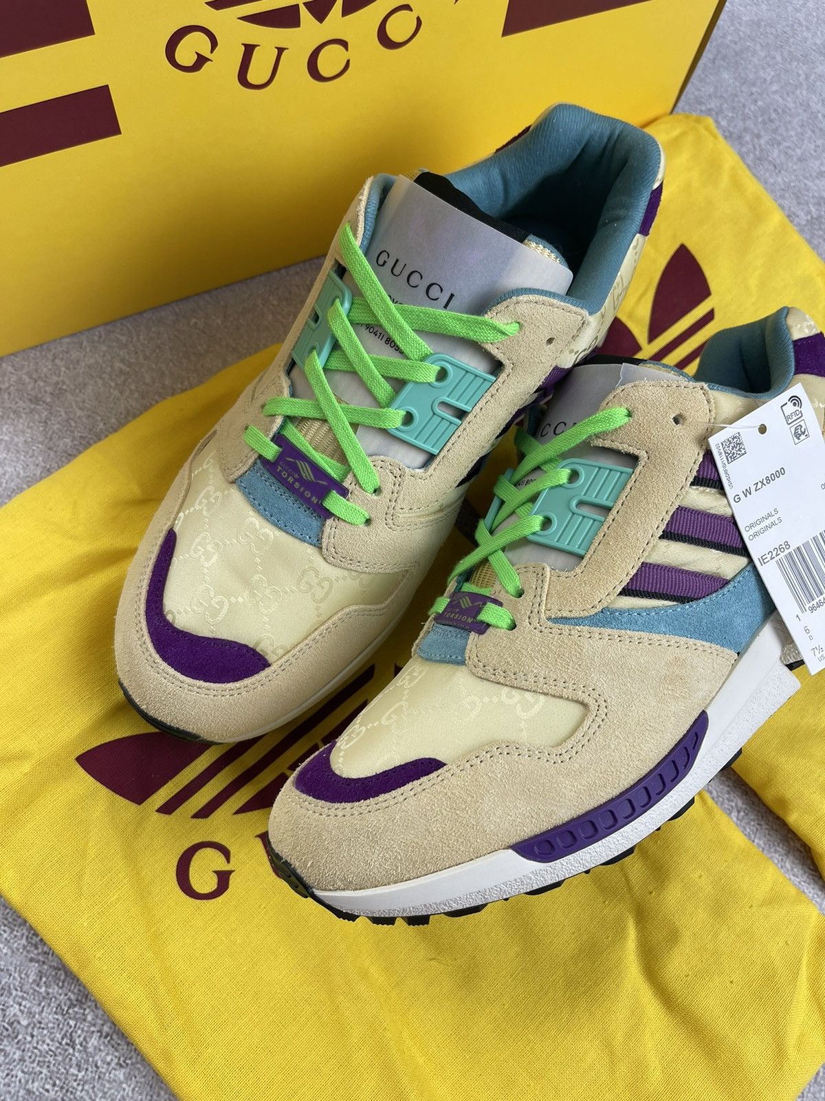 Adidas × Gucci Adidas x Gucci ZX 8000 Beige GG Monogram Size 39 1/3 Size US 7.5 / IT 37.5 - 3 Thumbnail