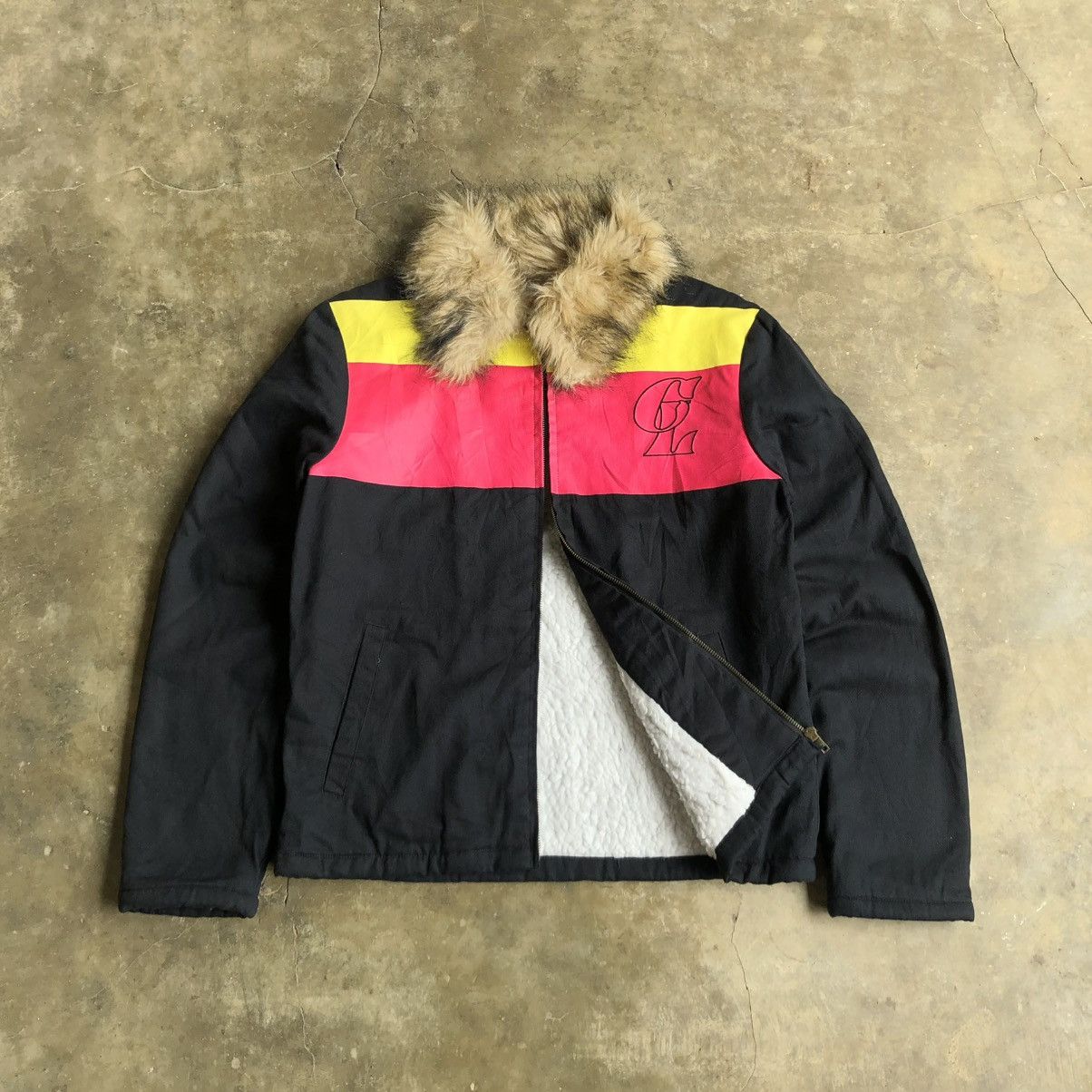 14th Addiction 2000s CocoLulu Canvas Fur Work Jacket Black Punk Style Size US M / EU 48-50 / 2 - 1 Thumbnail