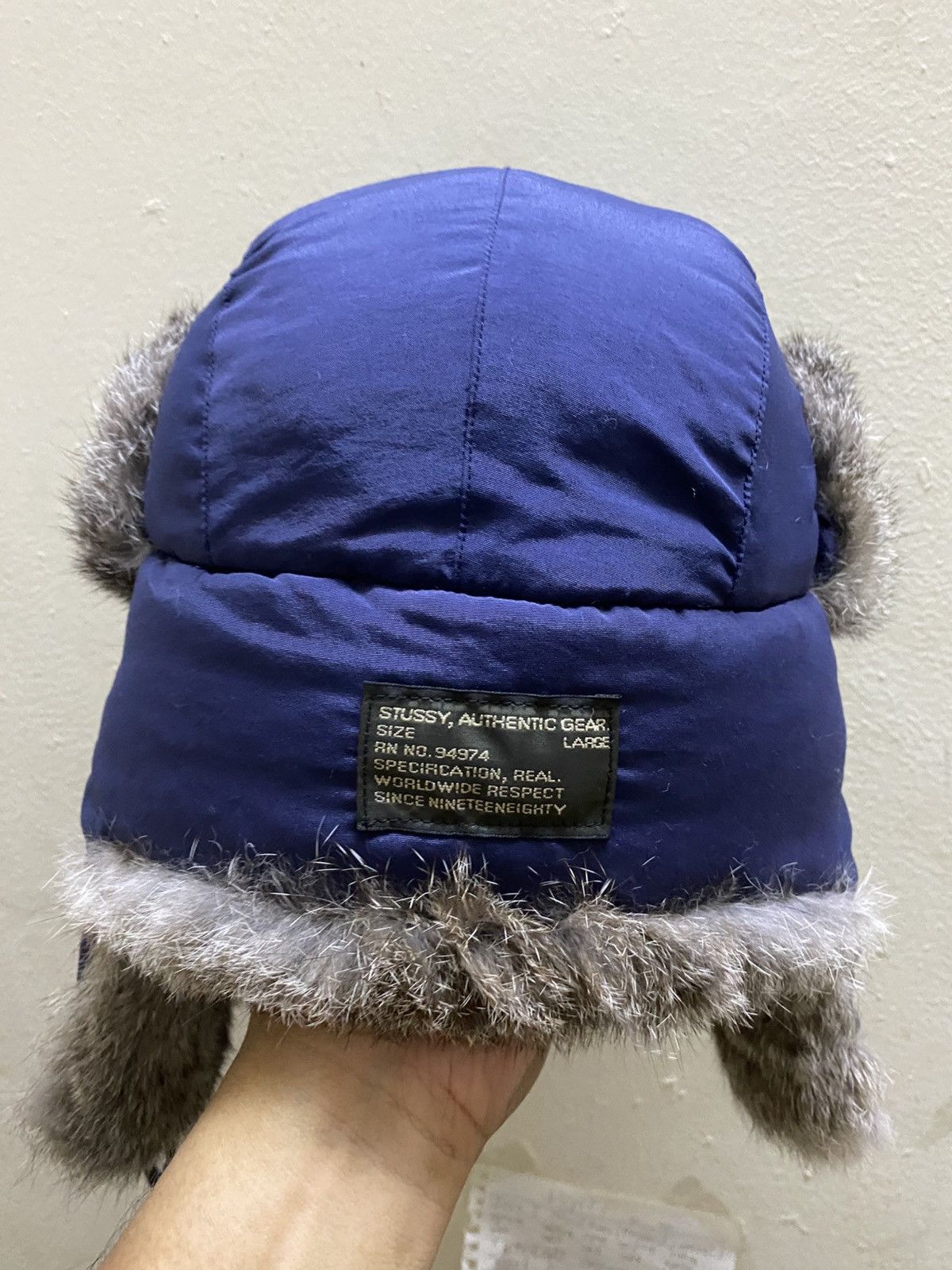 Stussy Vintage Y2K Stussy Fleece Trapper Rabbit Fur Ushanka Hat Size ONE SIZE - 3 Thumbnail