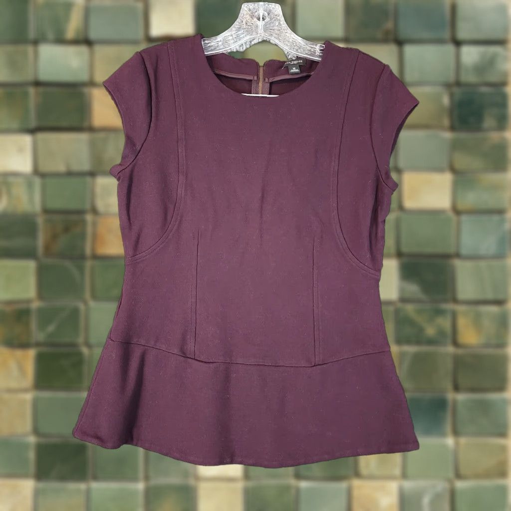 Ann Taylor ANN TAYLOR Women's Purple Sleeveless 1/4 Zip Blouse Size M Size M / US 6-8 / IT 42-44 - 1 Thumbnail