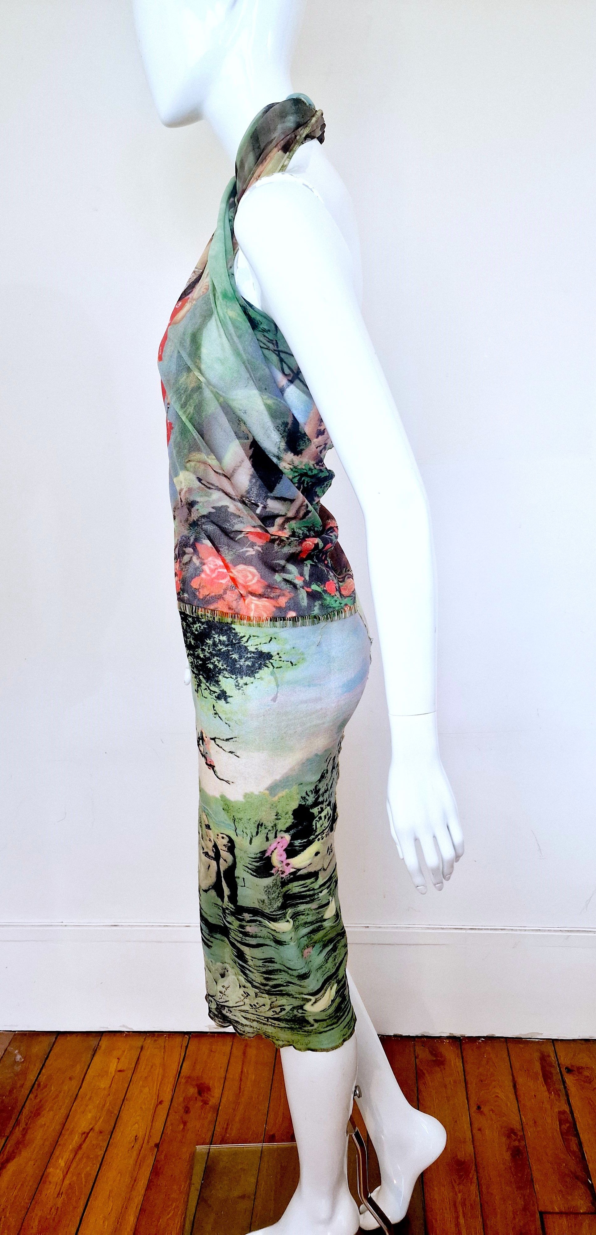 Jean Paul Gaultier Jean Paul Gaultier S/S 1998 Frida Kahlo Mesh Pareo Dress Size M / US 6-8 / IT 42-44 - 5 Thumbnail