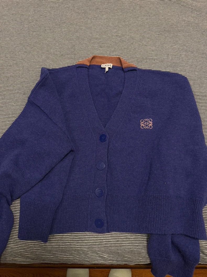 Loewe Loewe Purple Knit Cardigan Sweater - dmc Size US S / EU 44-46 / 1 - 1 Thumbnail