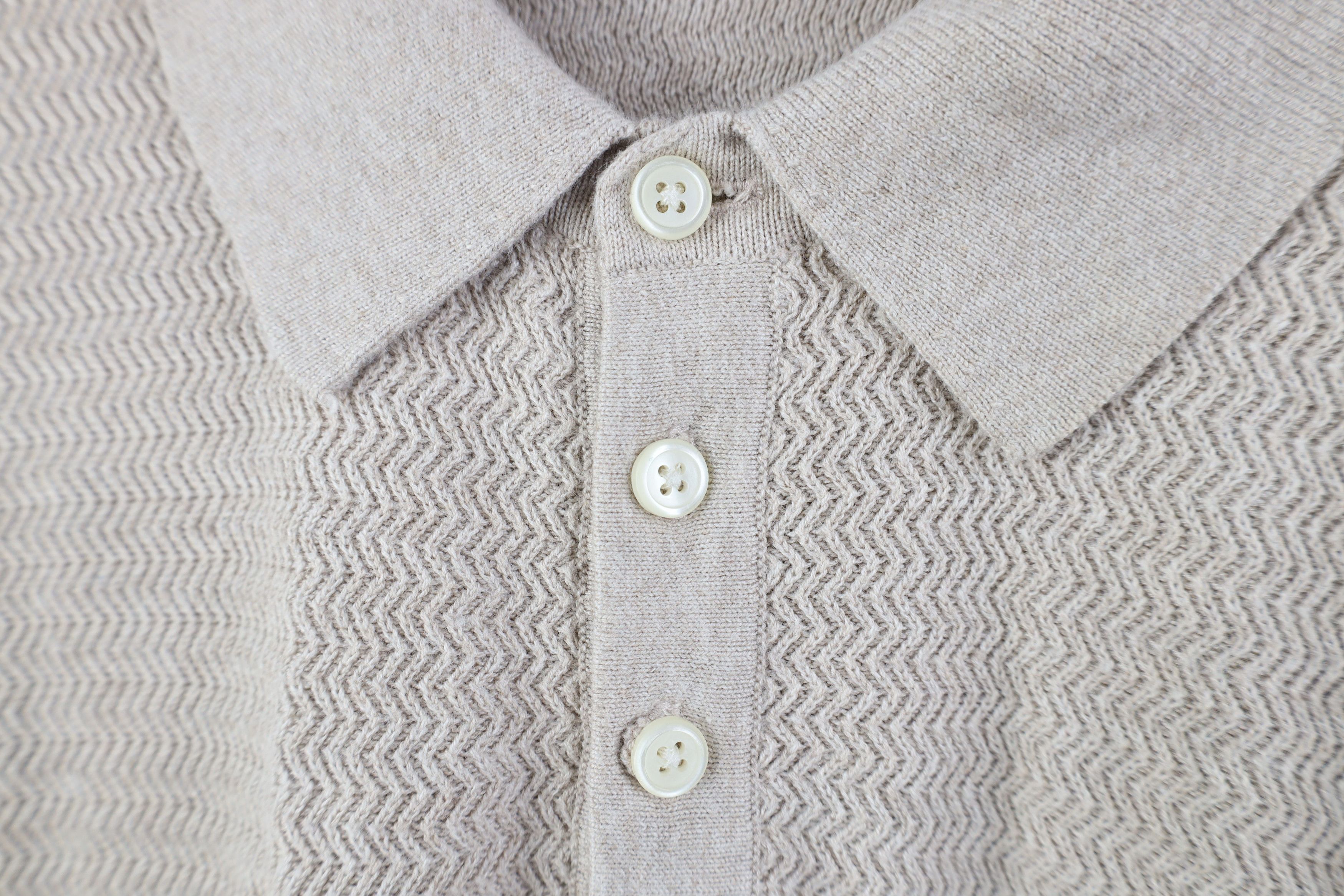 Vintage Vintage 90s Y2K Streetwear Collared Long Sleeve Polo Beige Size US XXL / EU 58 / 5 - 5 Thumbnail
