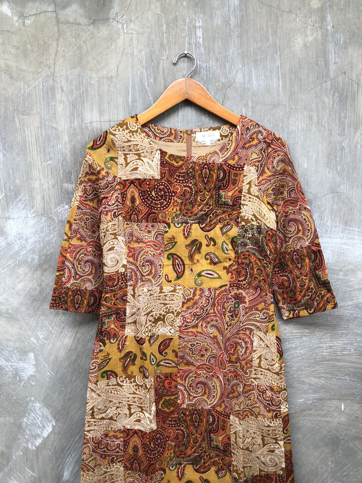 Scapa Sports Vintage Scapa Batik Pattern Women Midi Dress Size XS / US 0-2 / IT 36-38 - 2 Thumbnail