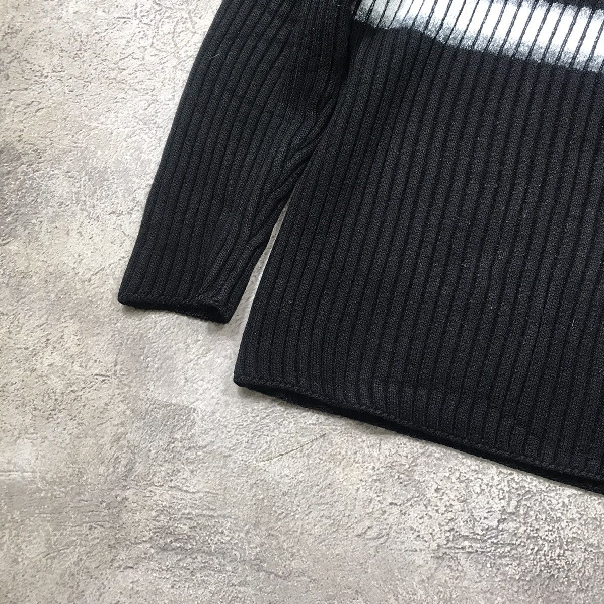 Vintage Vintage 90s Oversized Abstract Striped Knit Sweater Grunge L Size US L / EU 52-54 / 3 - 4 Thumbnail