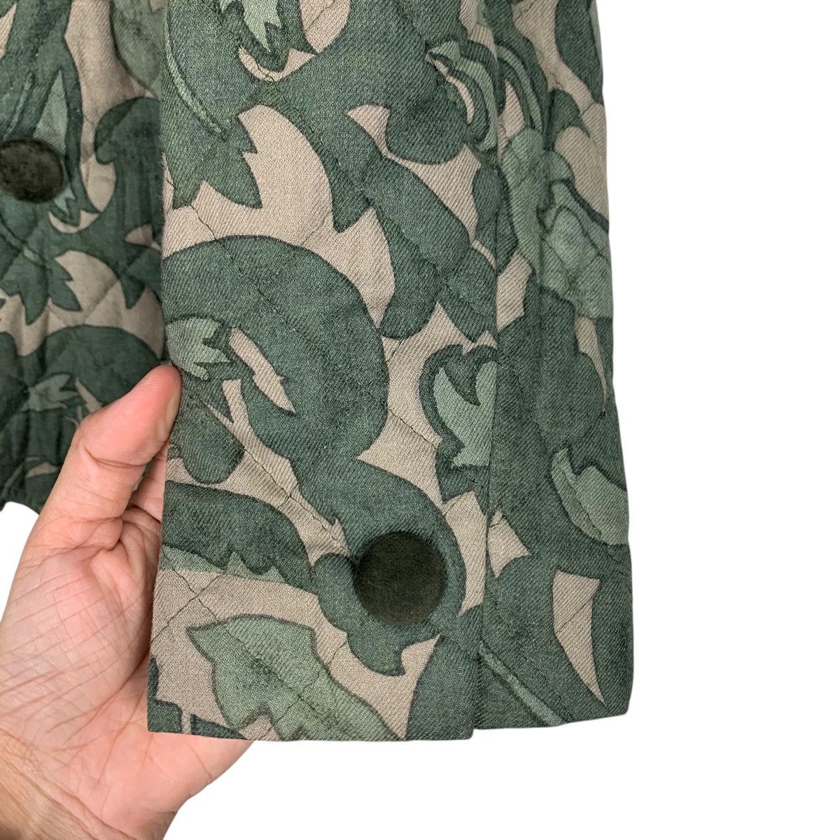 Japanese Brand Vintage PER SPOOK Paris Leaf Print Quilted Jacket #2574-C116 Size S / US 4 / IT 40 - 13 Thumbnail