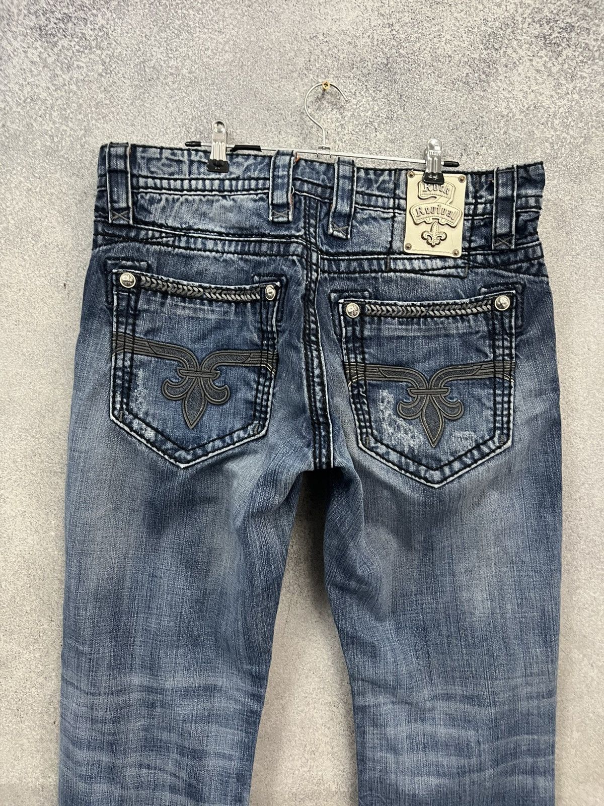 Rock Revival ROCK REVIVAL Hadriel Straight Blue Distressed Jeans Size US 34 / EU 50 - 3 Thumbnail