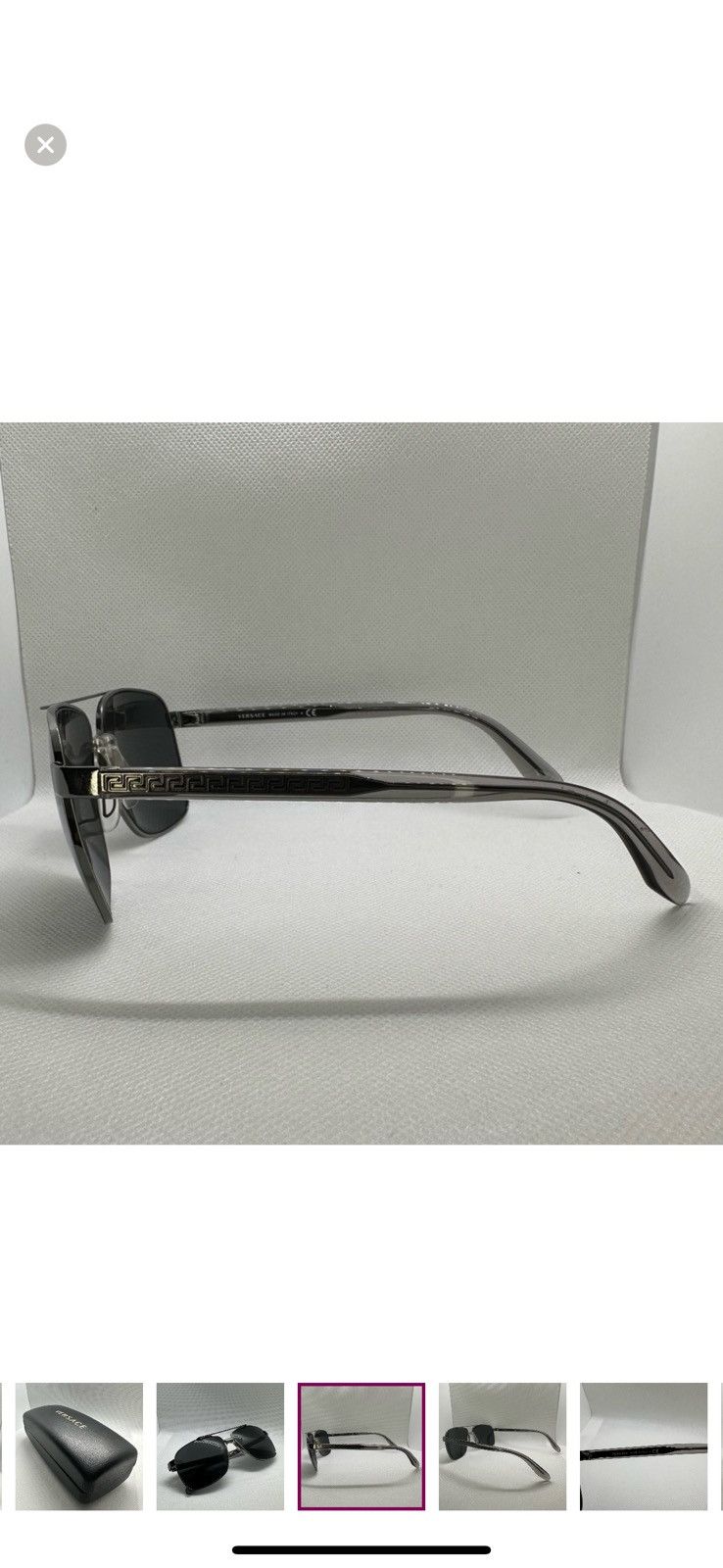 Versace Versace Aviator Sunglasses with Case - Model 2174 Size ONE SIZE - 11 Thumbnail
