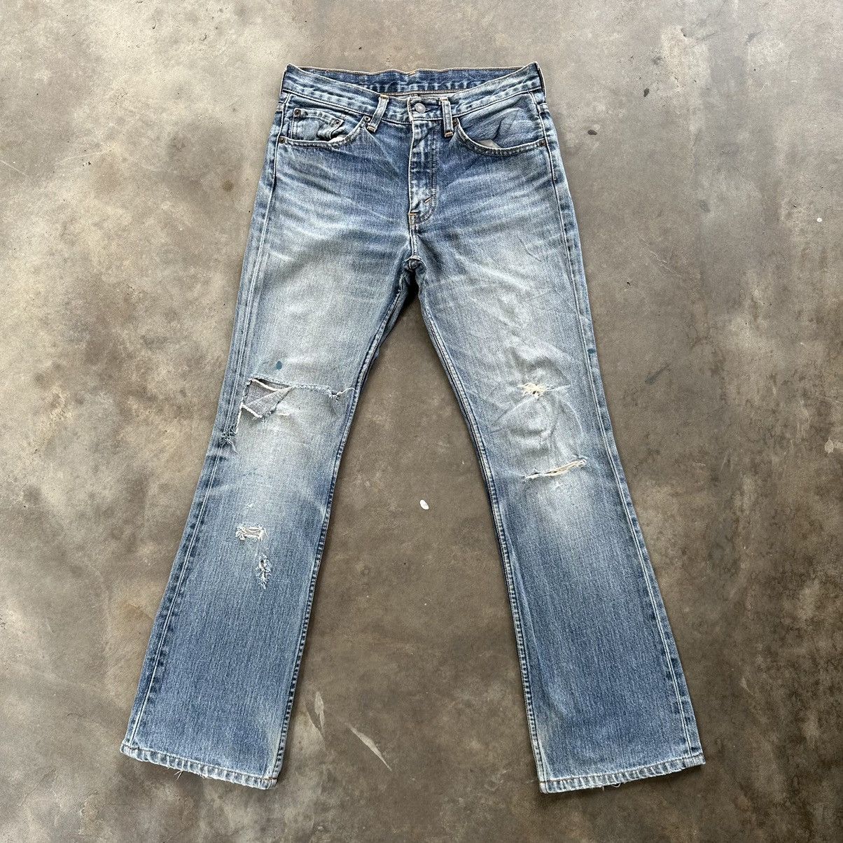 Levi's Vintage Levi’s 517 FLARE Distressed Faded Denim Jean Pant Size US 30 / EU 46 - 1 Thumbnail